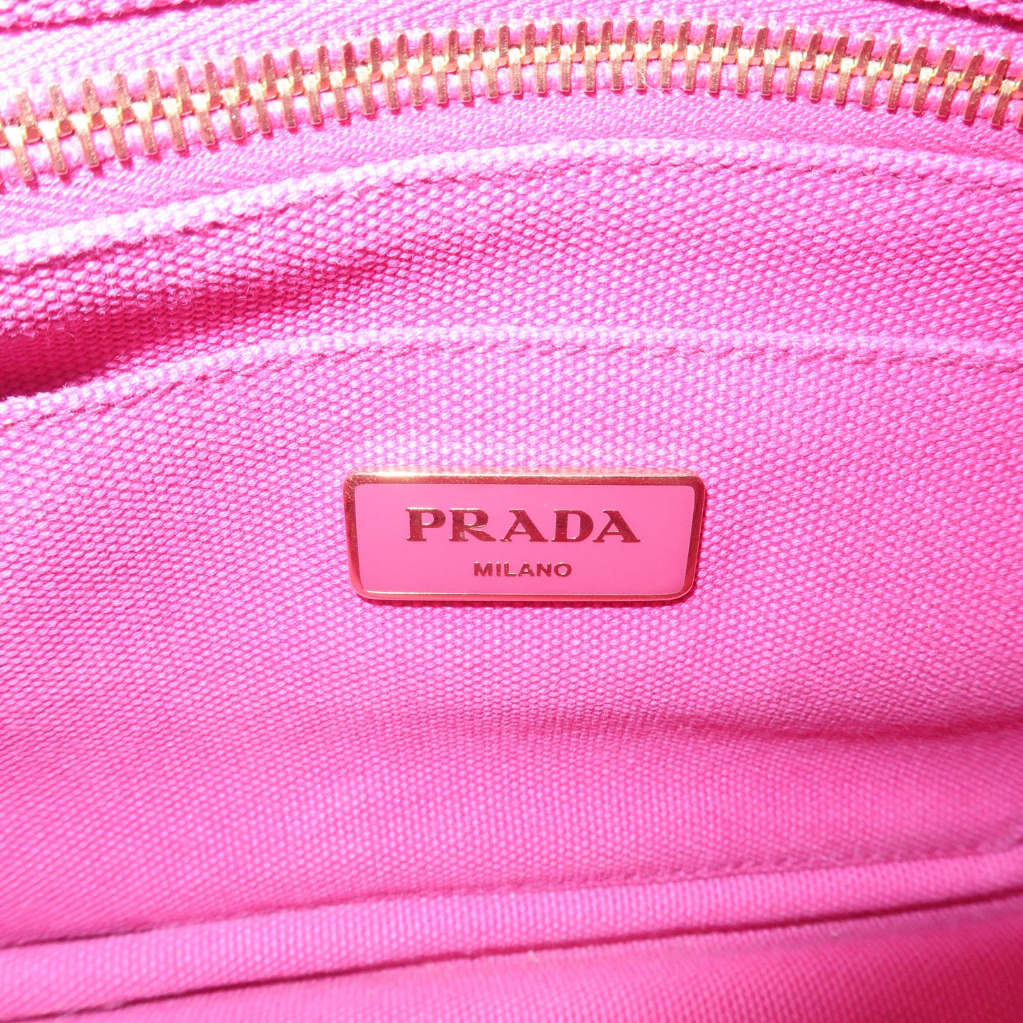 PRADA Canapa Mini Canvas Tote Bag Hand Bag Pink BN2439