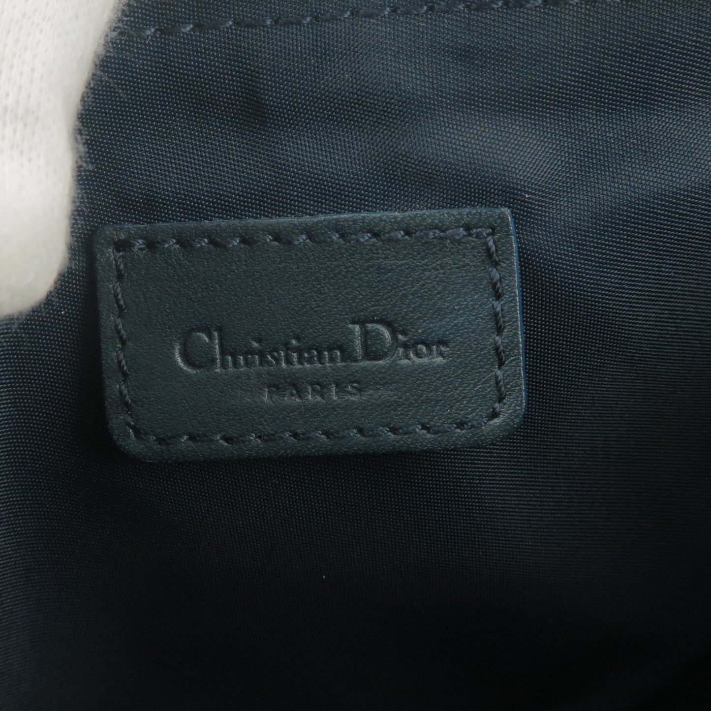 Christian Dior Trotter Canvas Leather Saddle Bag Pouch Navy