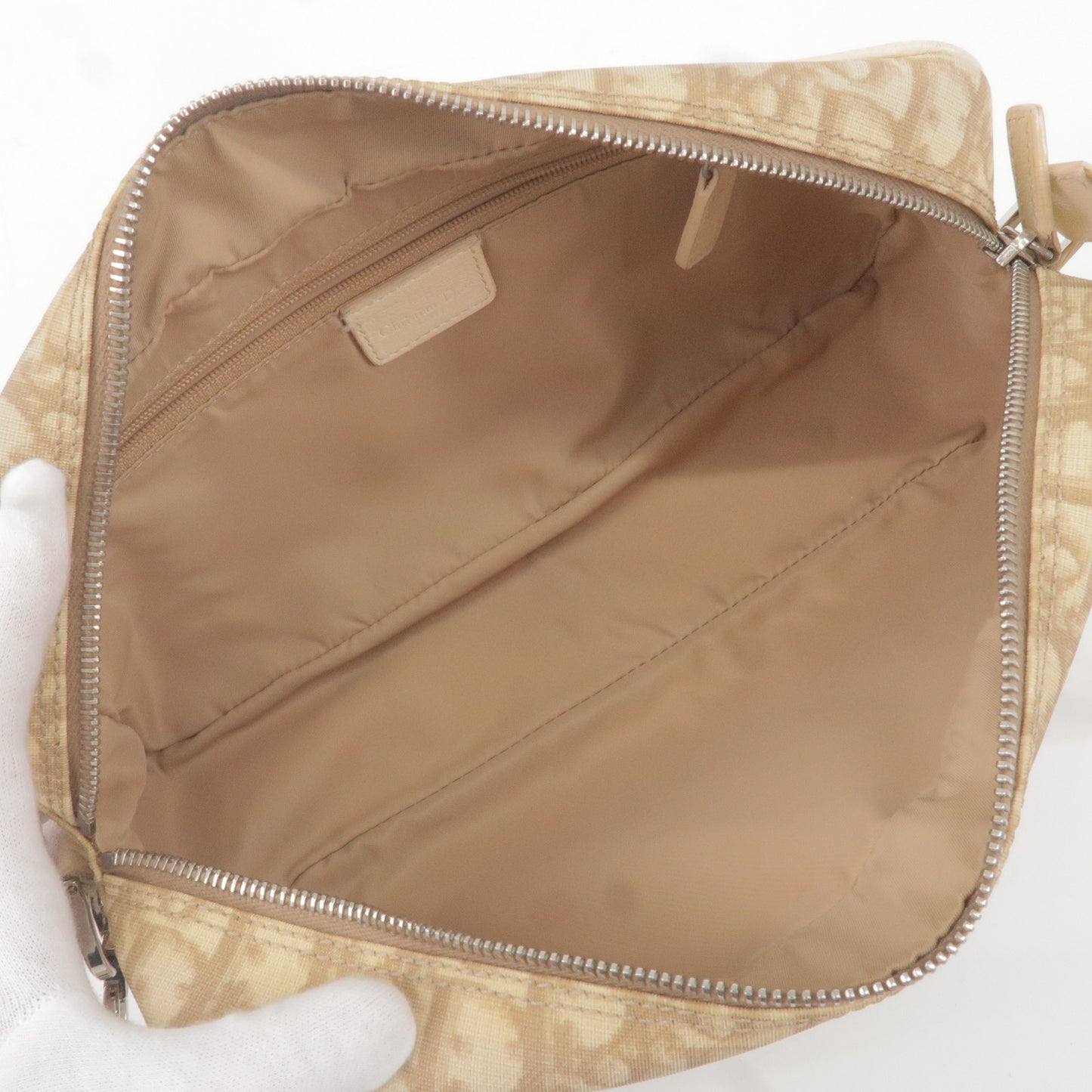 Christian Dior Trotter PVC Leather Embroidered Shoulder Bag