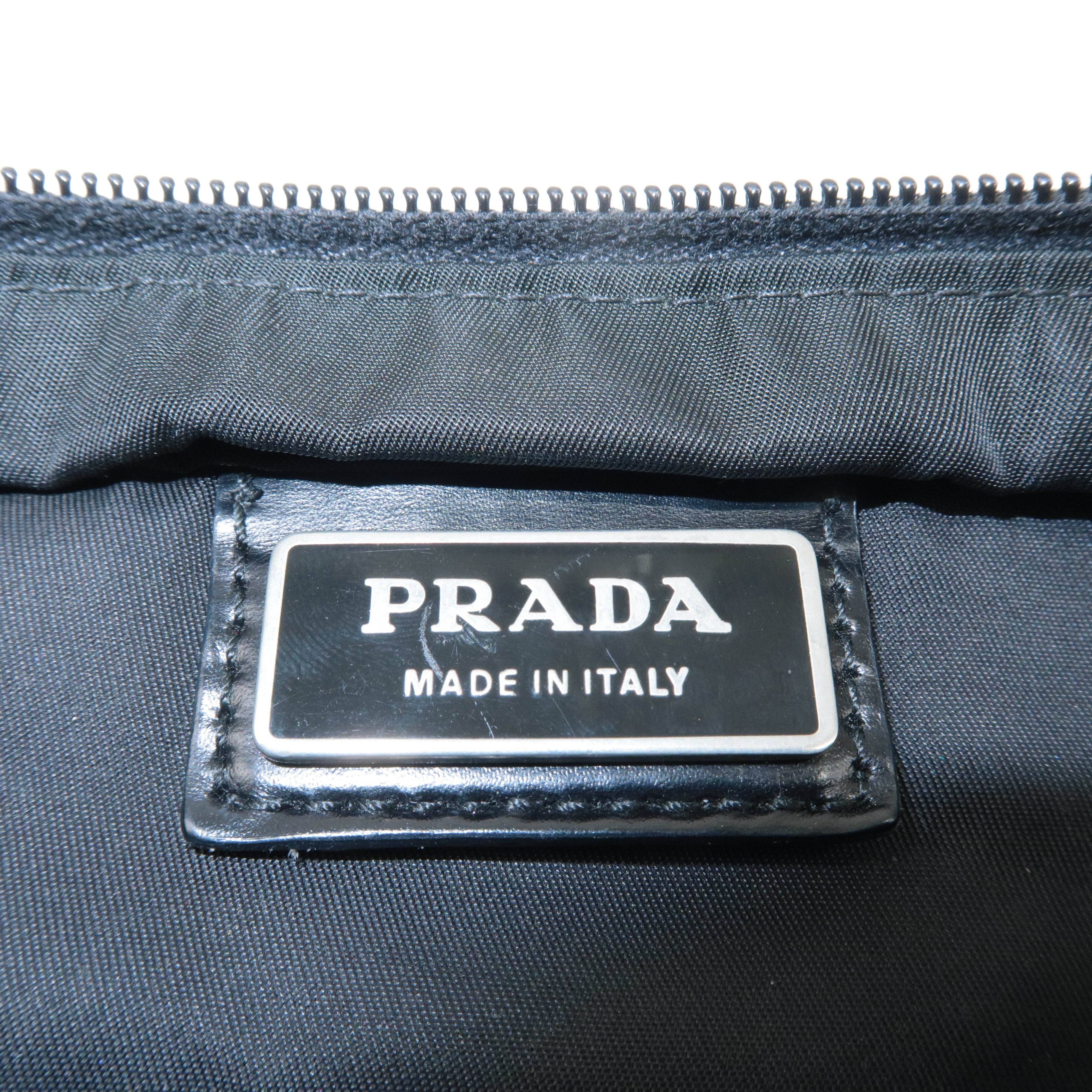 PRADA Logo Nylon Leather Shoulder Bag Crossbody Bag Black