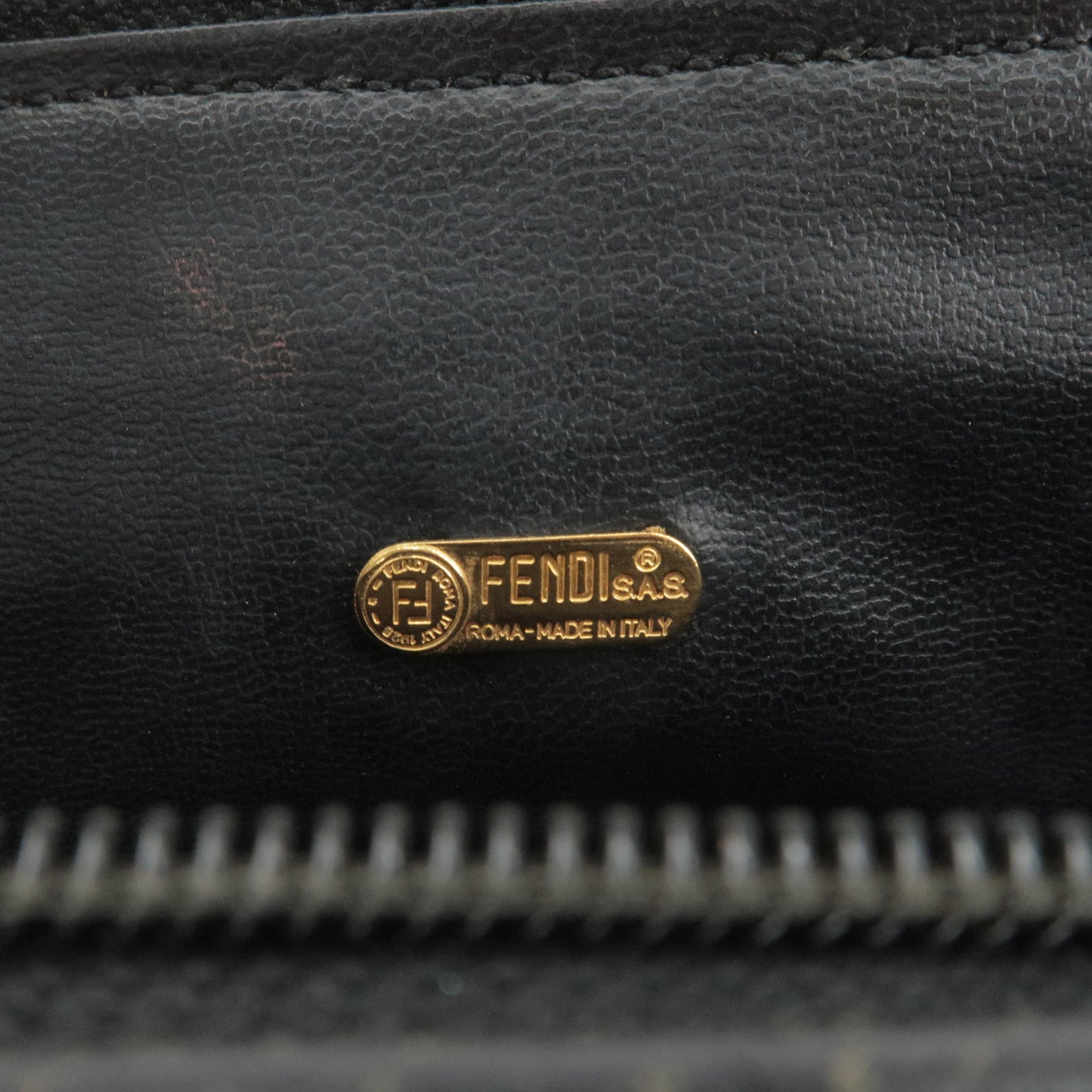 FENDI Zucca Print PVC Leather Boston Bag Hand Bag Brown Black