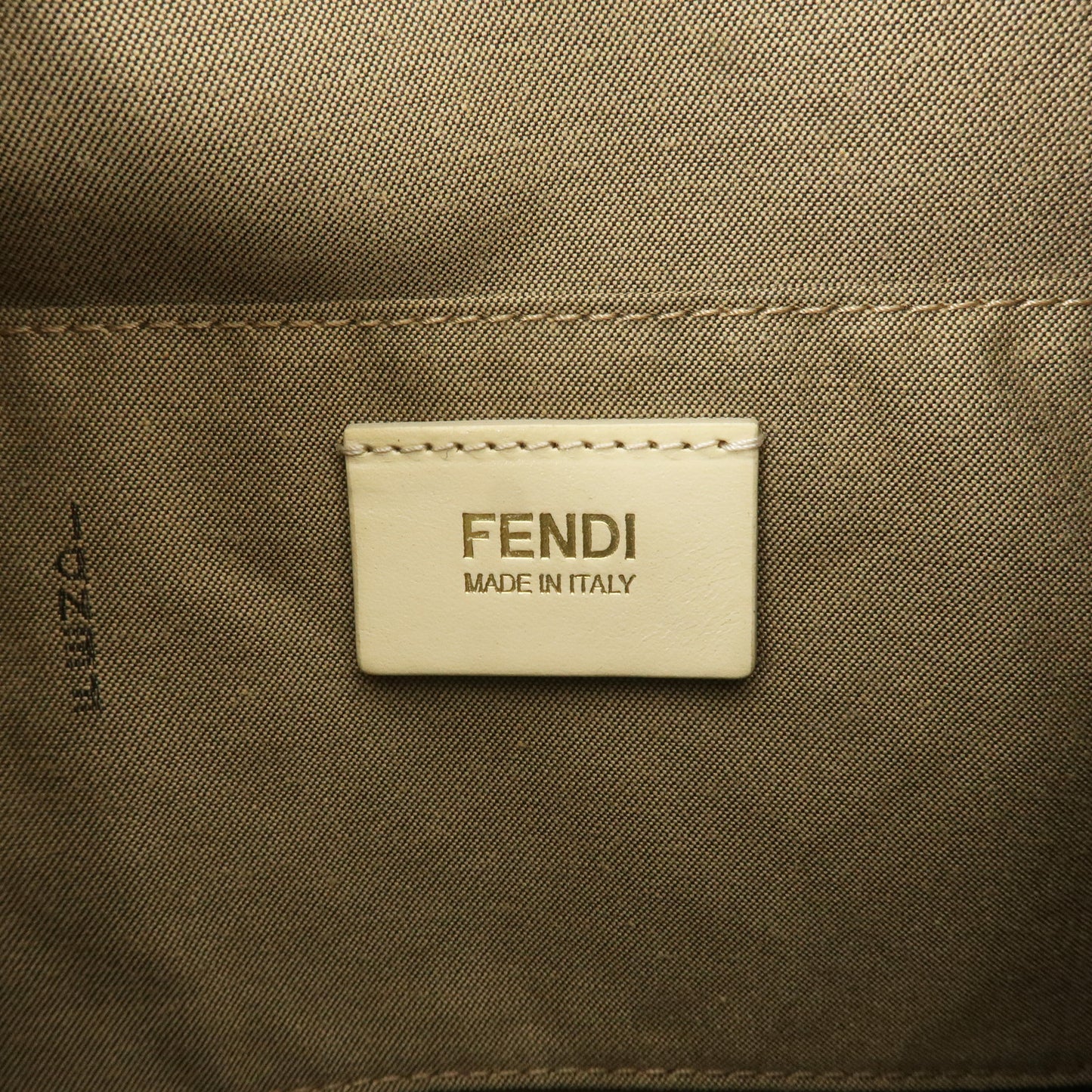 FENDI Zucchino Canvas Mini Boston Bag Ivory Beige Pink 8BL068