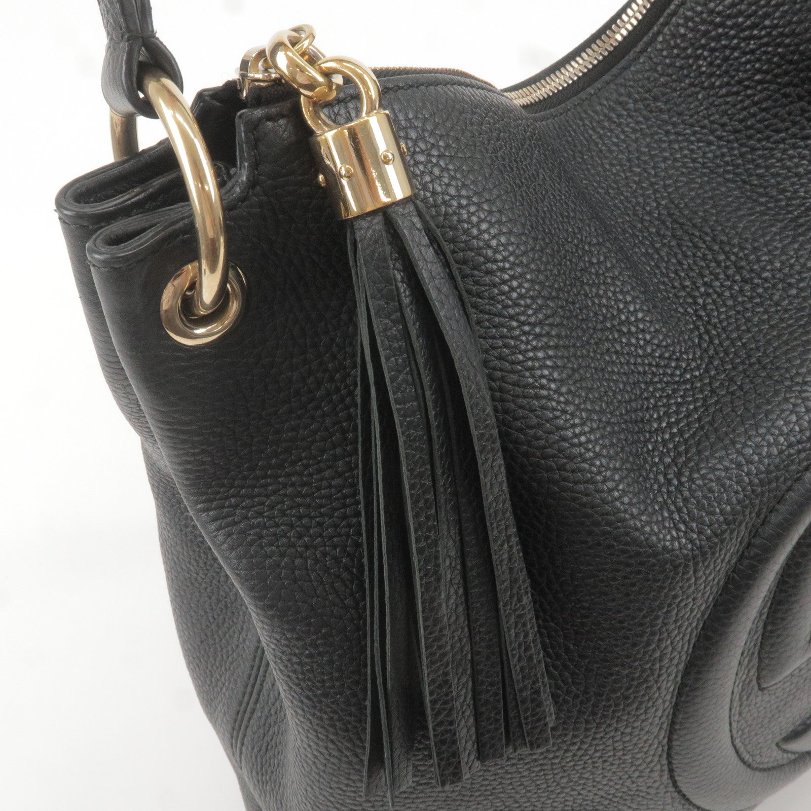 Gucci Soho Pebbled Hobo Bag Black