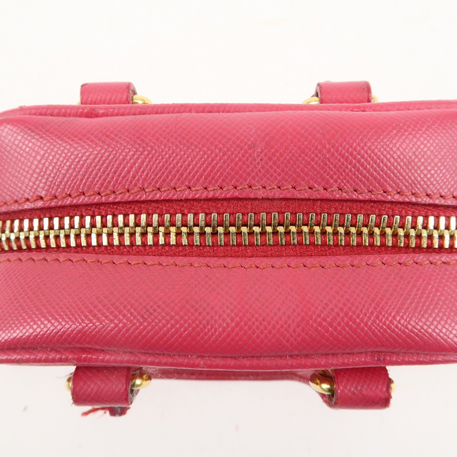 PRADA Logo Safiano Leather Mini Hand Bag Mini Pouch Pink