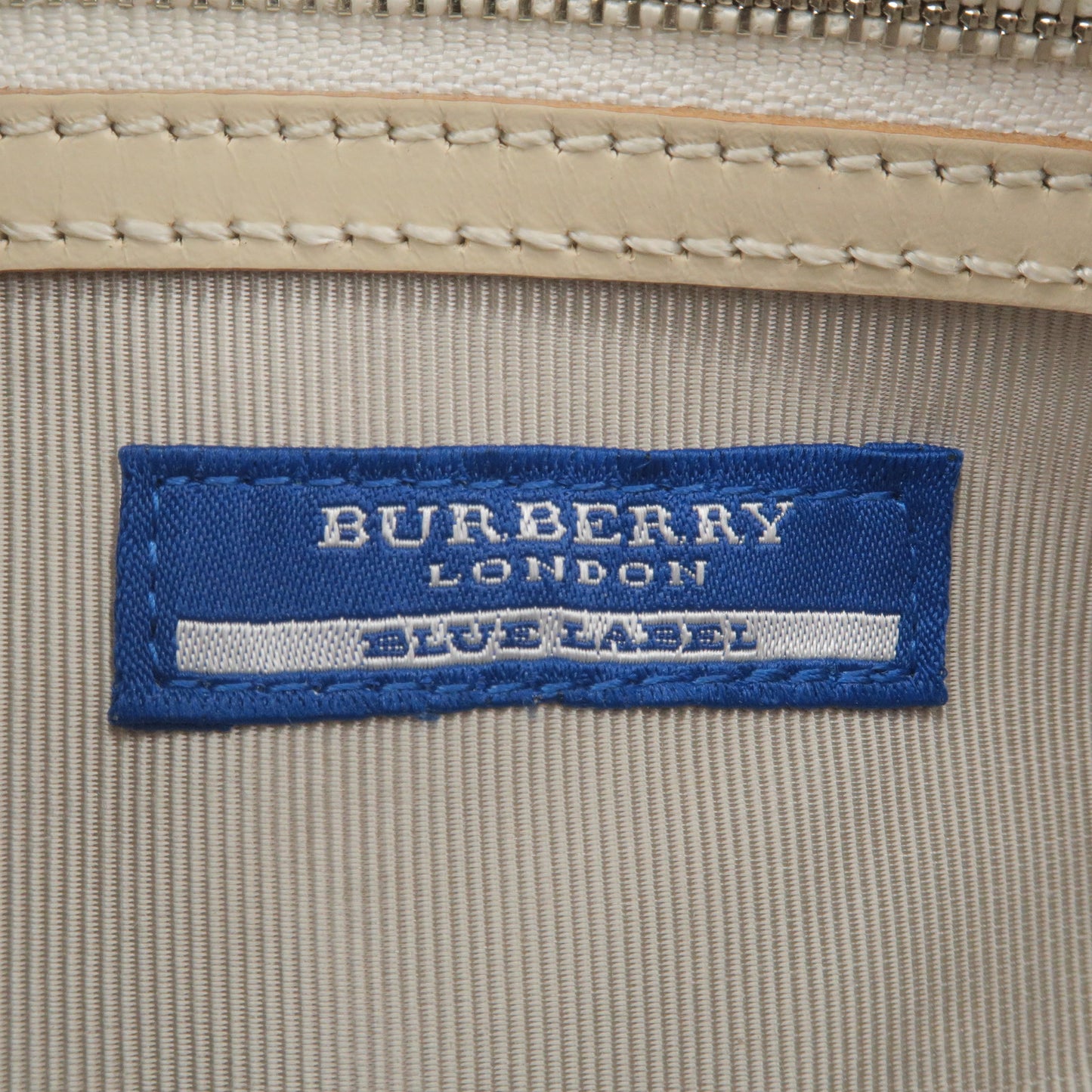 BURBERRY Blue Label Canvas Leather Shoulder Bag Black Silver