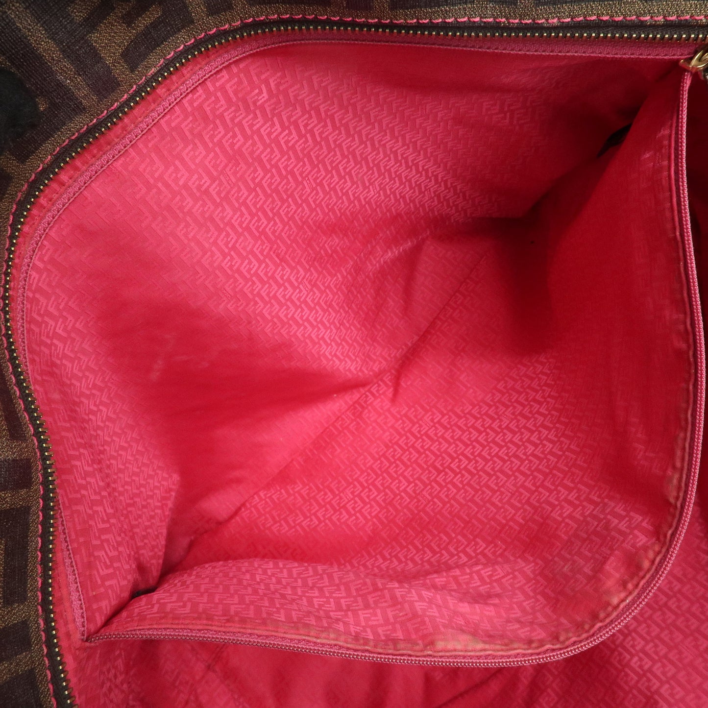 FENDI Zucca PVC Tote Bag Shoulder Bag Khaki Black Pink 8BH199