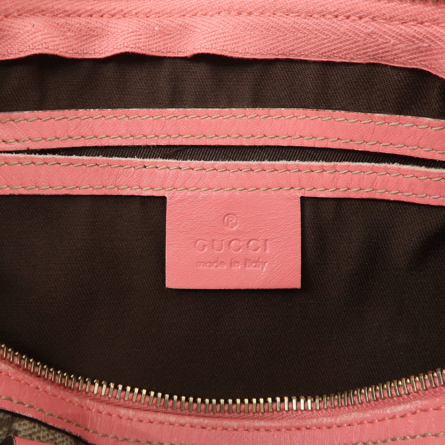 GUCCI GG Supreme Leather Boston Bag Shoulder Bag Pink 193604