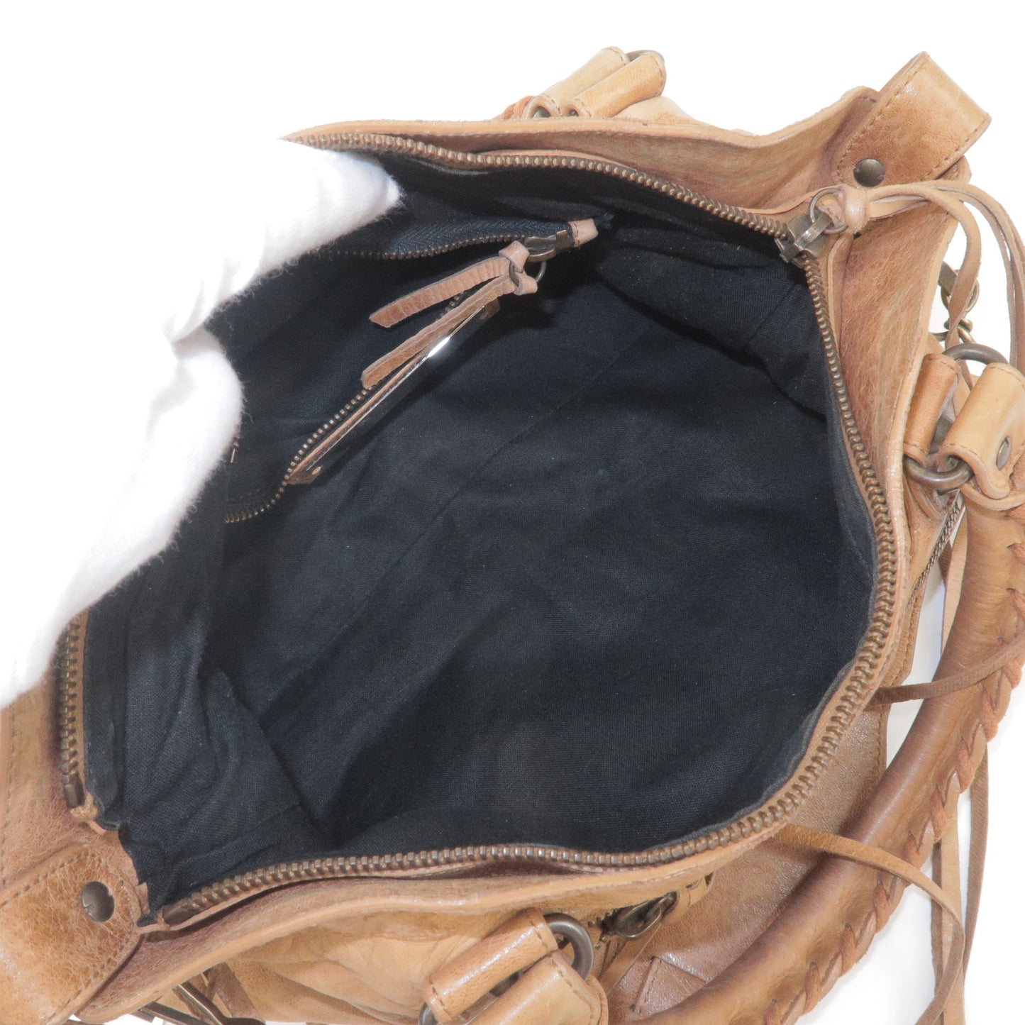 BALENCIAGA The First Leather 2Way Bag Hand Bag Brown 103208