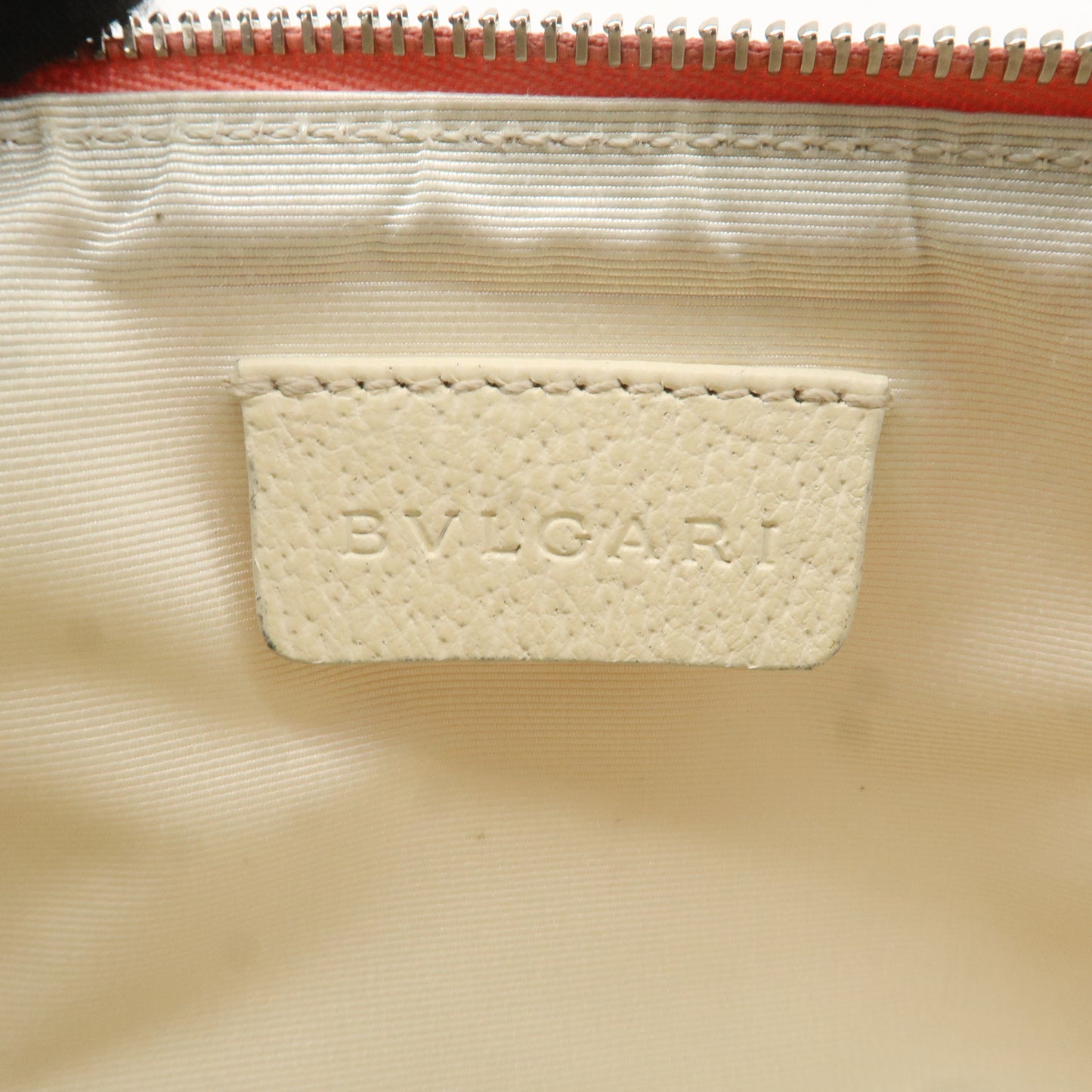 BVLGARI Logo Mania Canvas Leather Shoulder Bag Pink Ivory