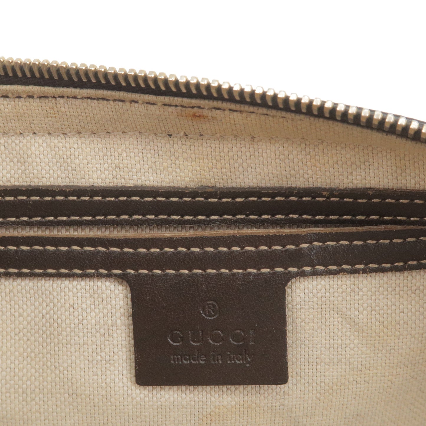 GUCCI GG Supreme Leather Body Bag Beige Brown 211110