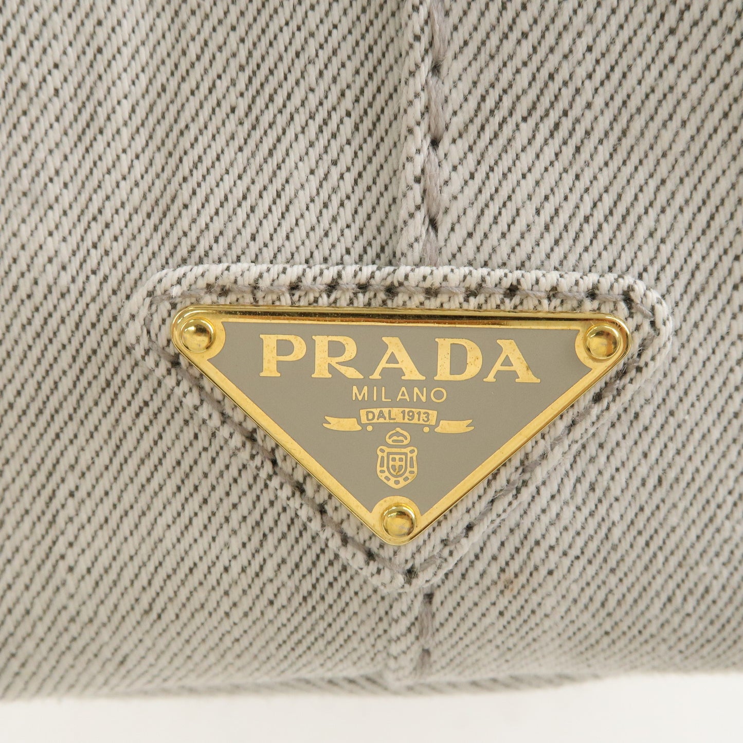 PRADA Canapa Mini Canvas 2Way Bag Hand Bag Light Gray 1BG439