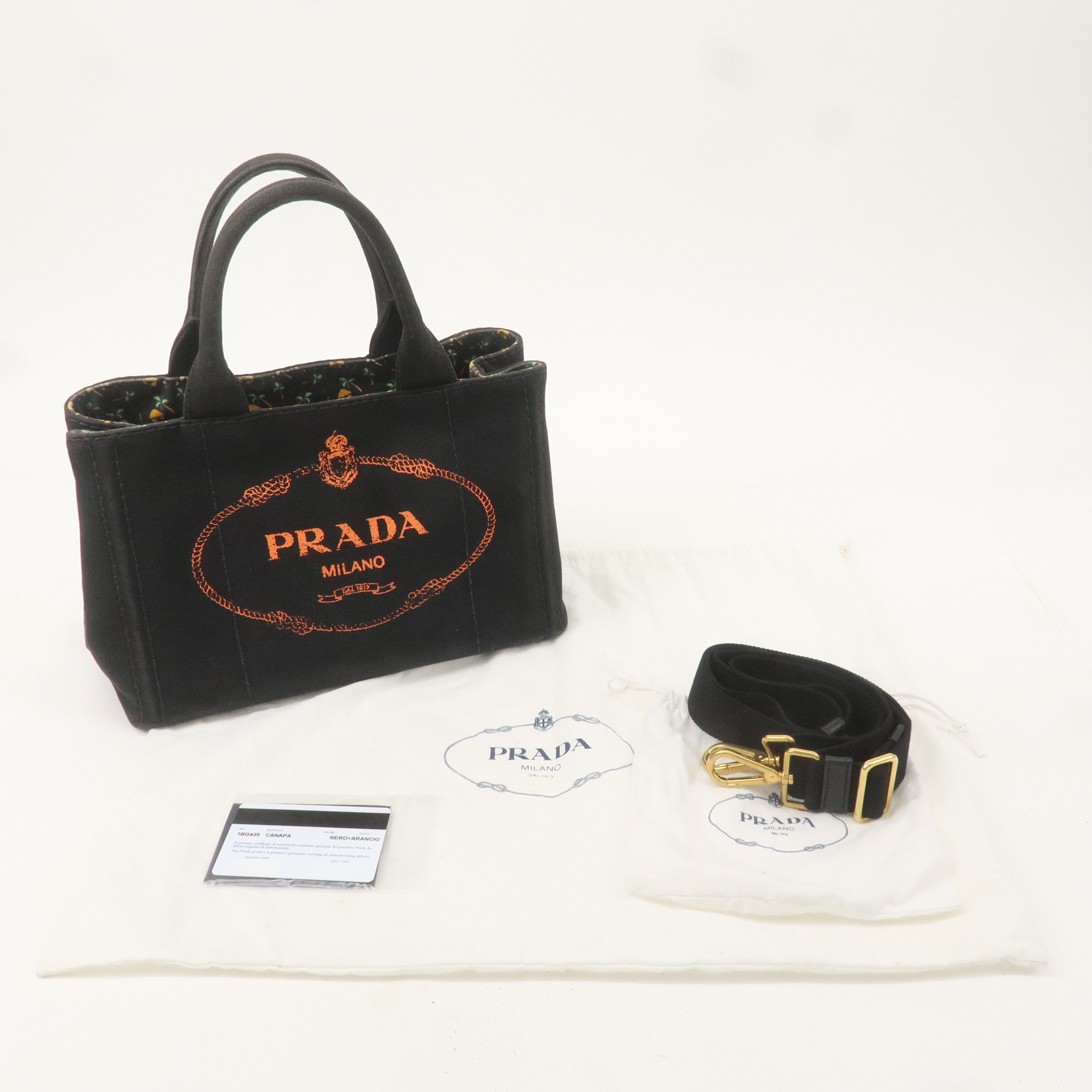 PRADA-Canapa-Mini-Canvas-2Way-Bag-Black-1BG439