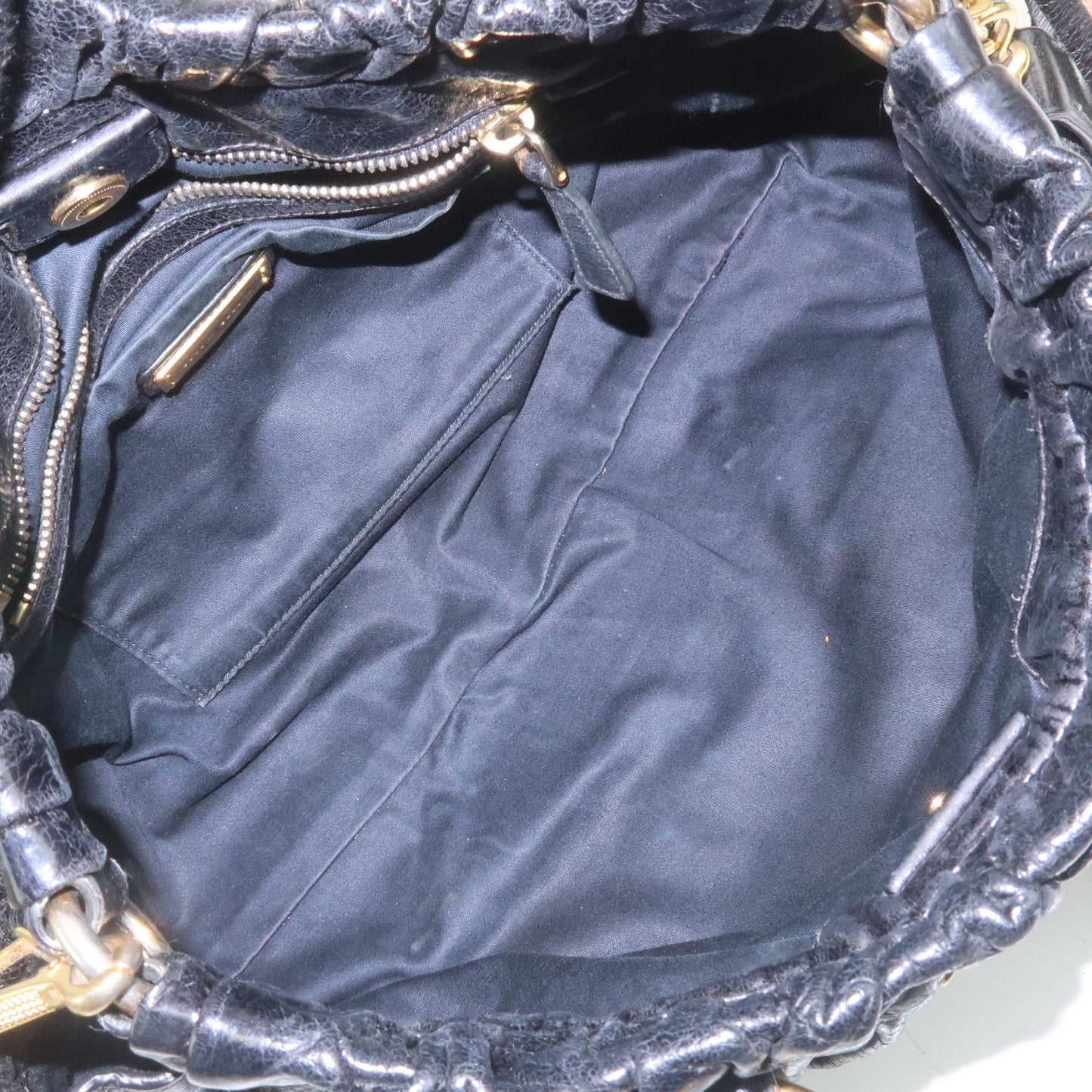 MIU MIU Leather 2Way Shoulder Bag Hand Bag Black RT0383