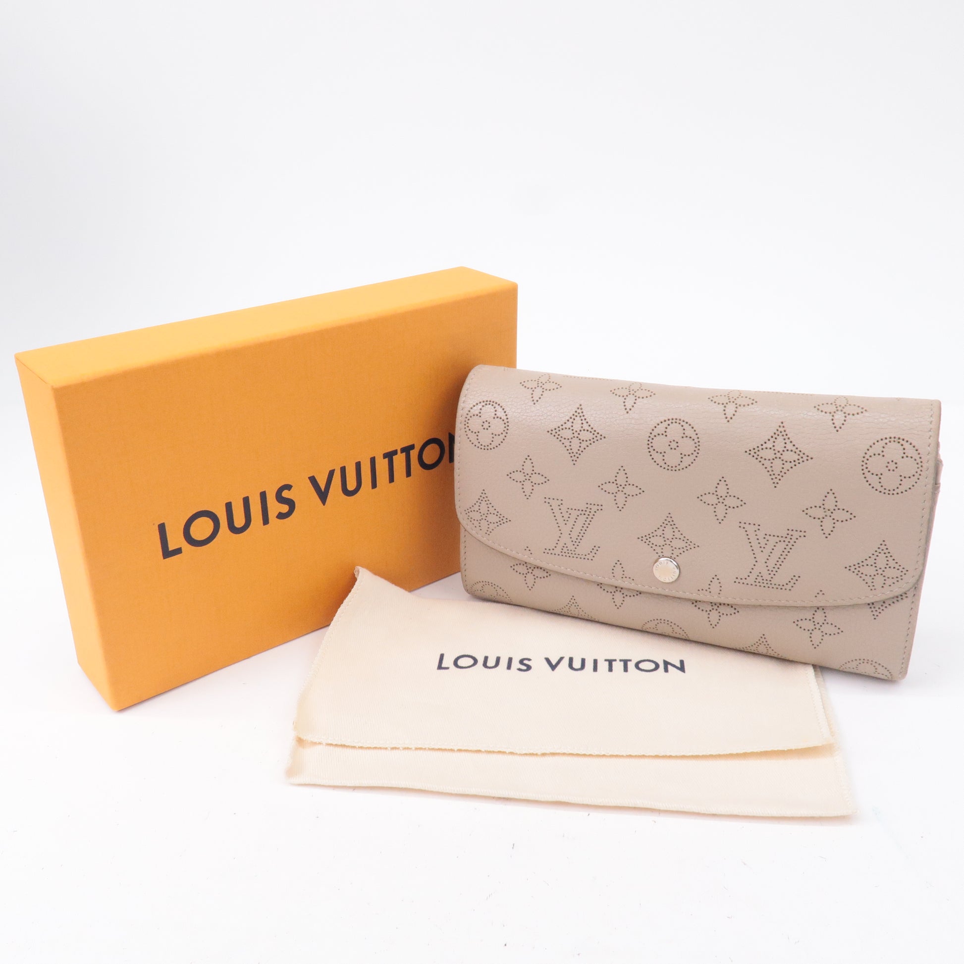 Louis Vuitton Portefeuille Iris Monogram Mahina Leather M60144 Galet Beige