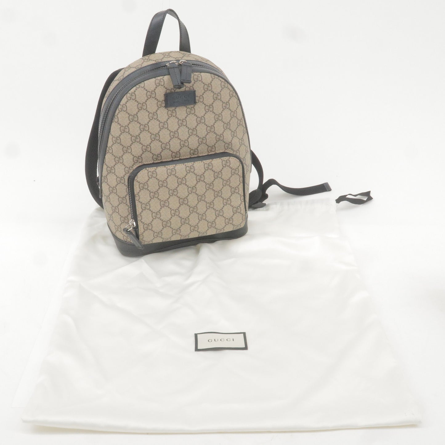 GUCCI GG Supreme Leather Small Back Pack Beige Black 429020
