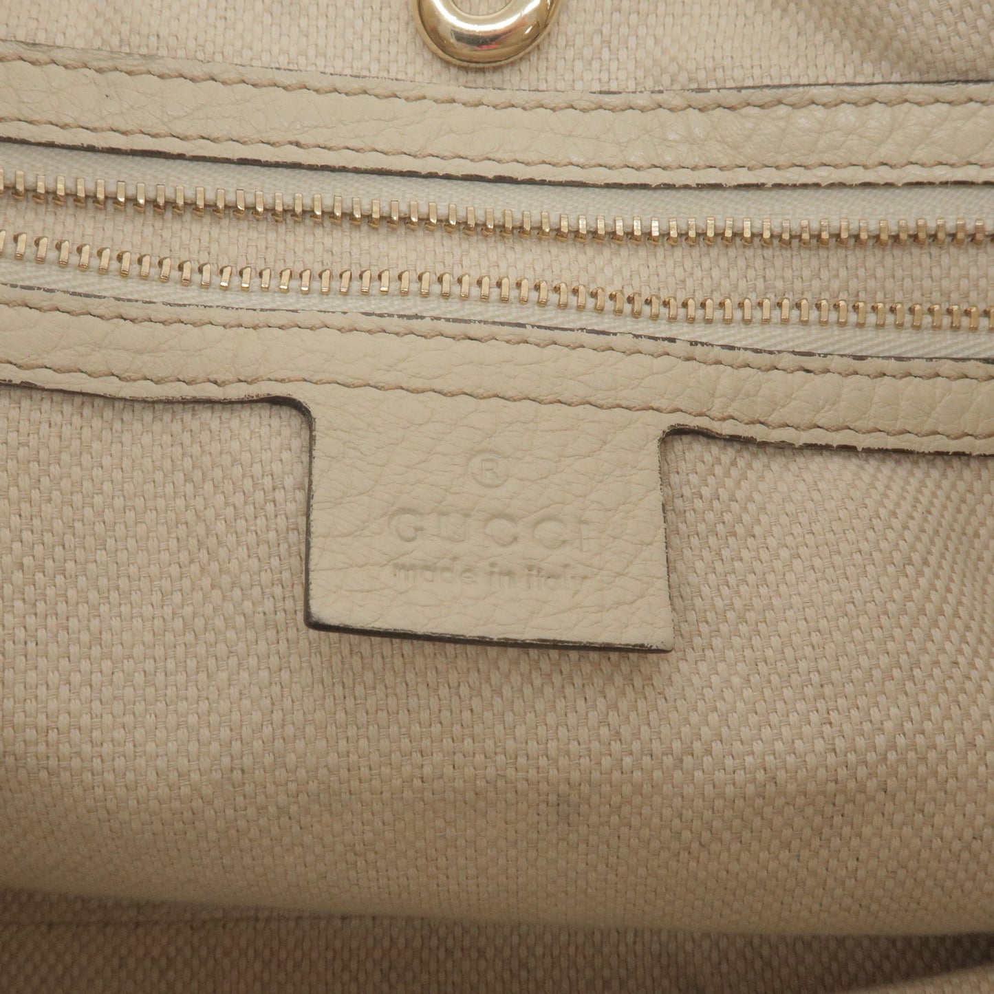 GUCCI SOHO Leather Chain Shoulder Bag Tote Bag Ivory 308982