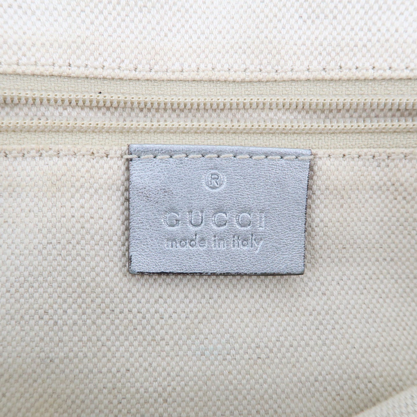 GUCCI Sukey Guccissima Leather Hand Bag Silver 211944