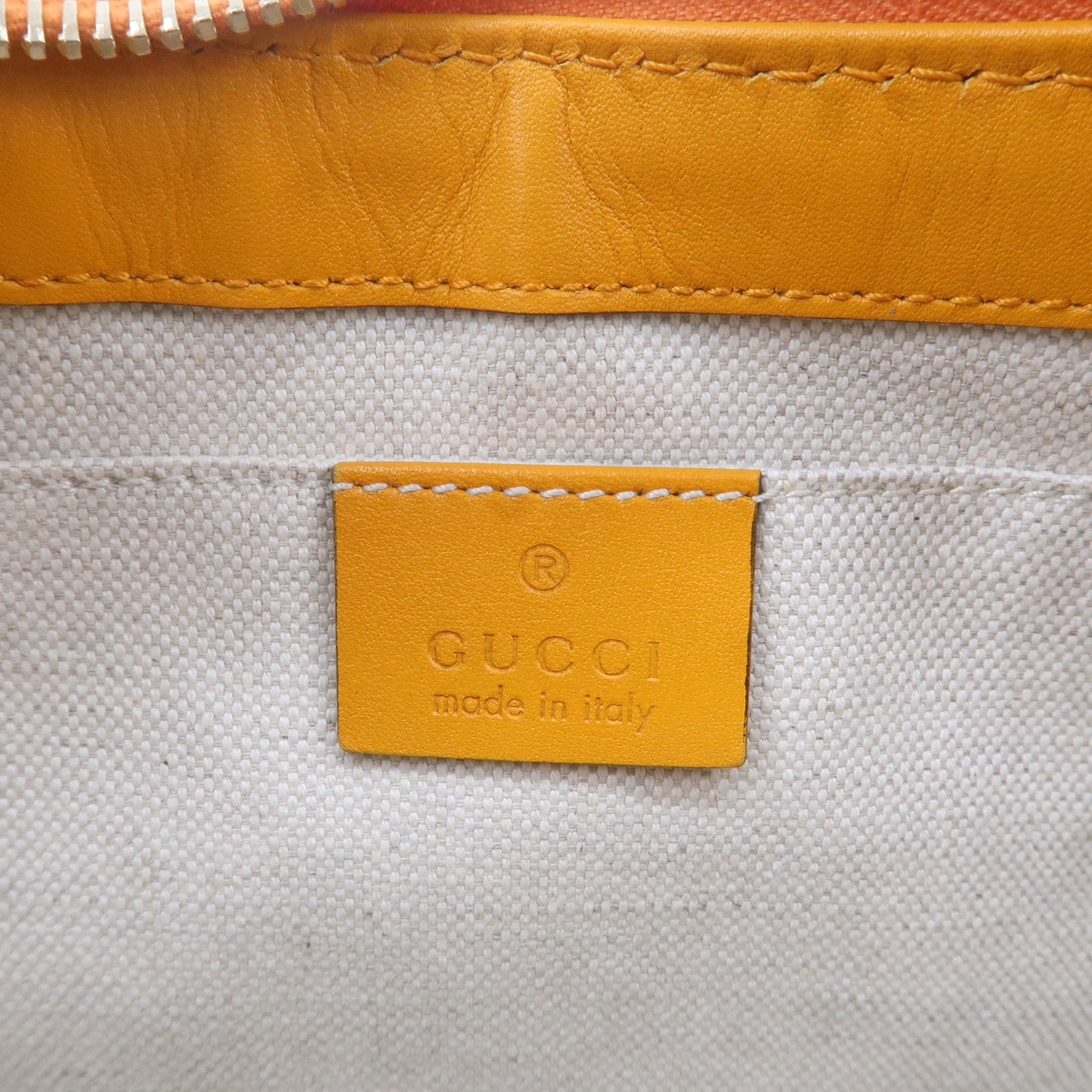 GUCCI Mayfair GG Canvas Leather Shoulder Bag Beige Orange 269893