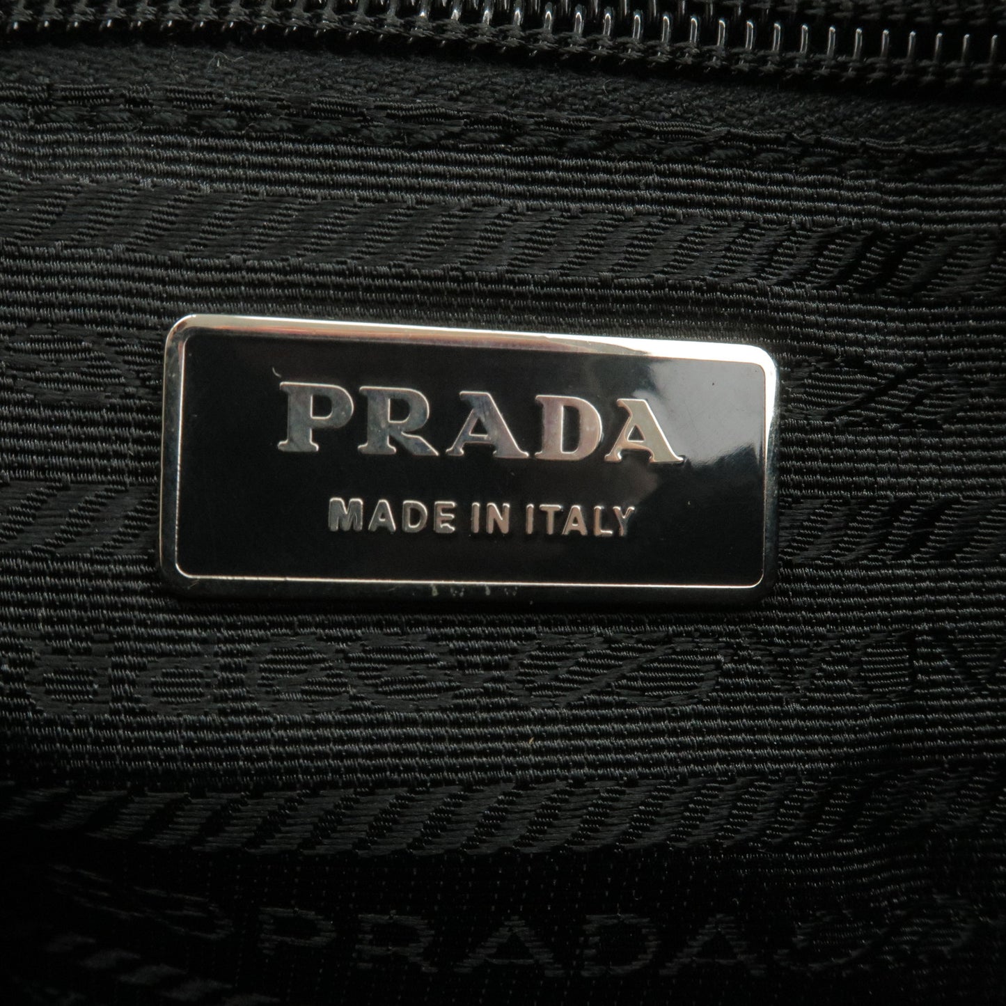 PRADA Logo Nylon Leather Shoulder Bag NERO Black VA0338