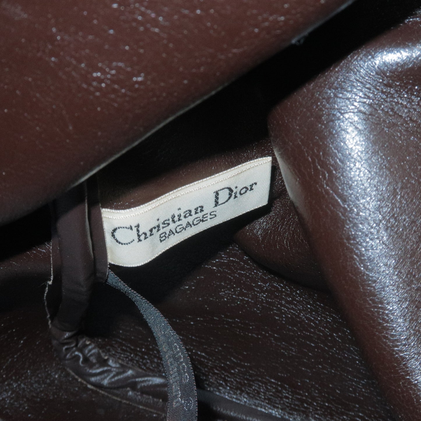 Christian Dior Trotter Canvas Leather Mini Boston Bag Brown Navy
