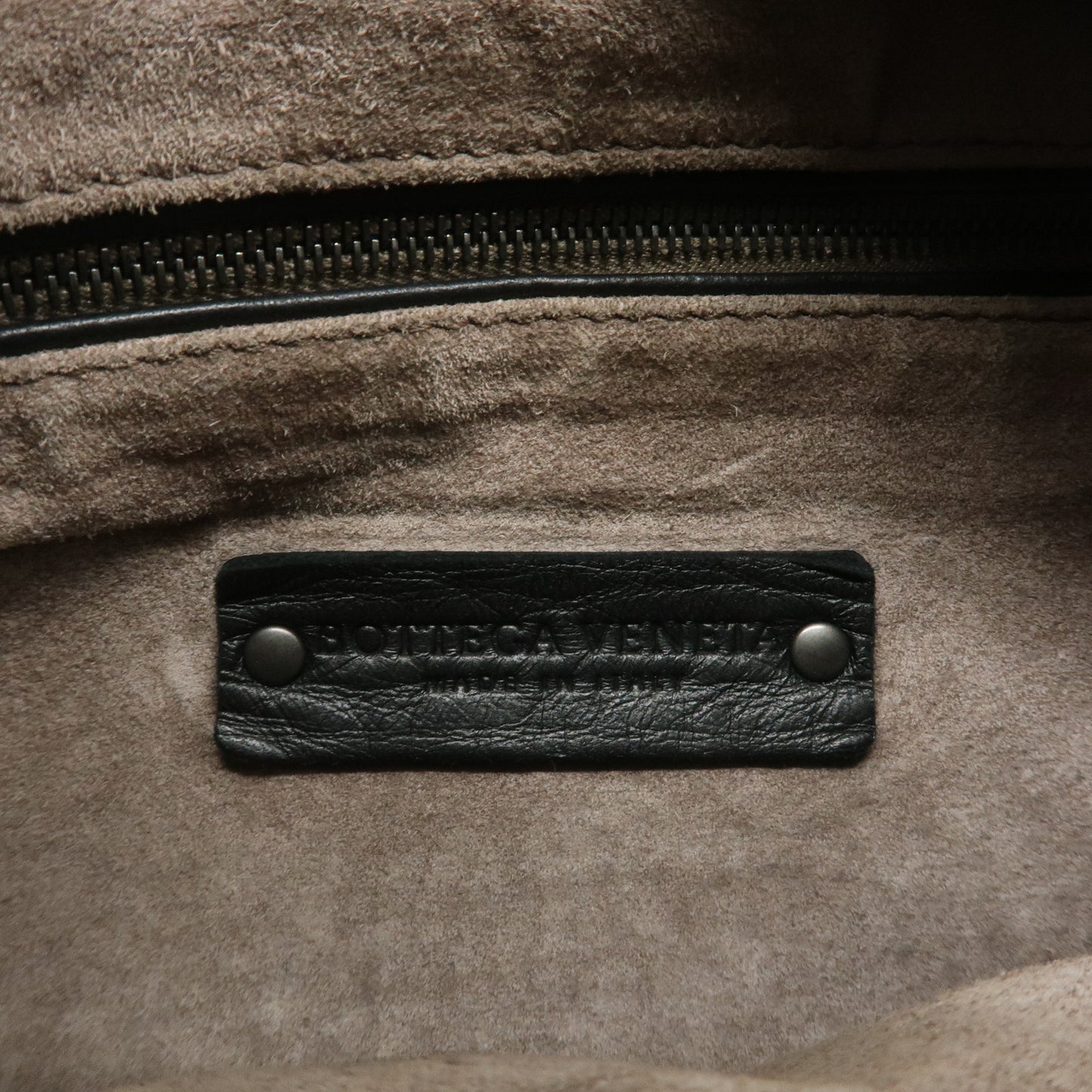 BOTTEGA VENETA Intrecciato Hobo Leather Shoulder Bag Black 115653