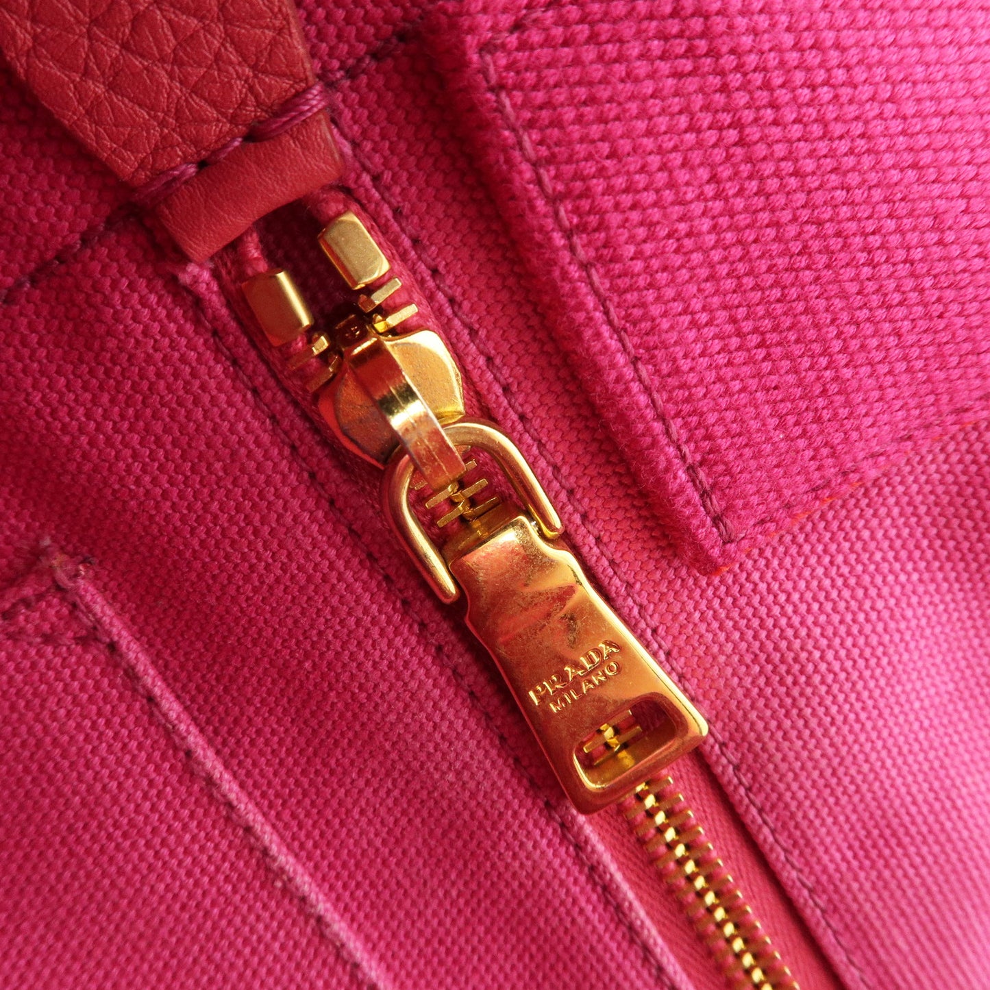 PRADA Canapa Canvas Tote Bag Hand Bag Pink BN1877