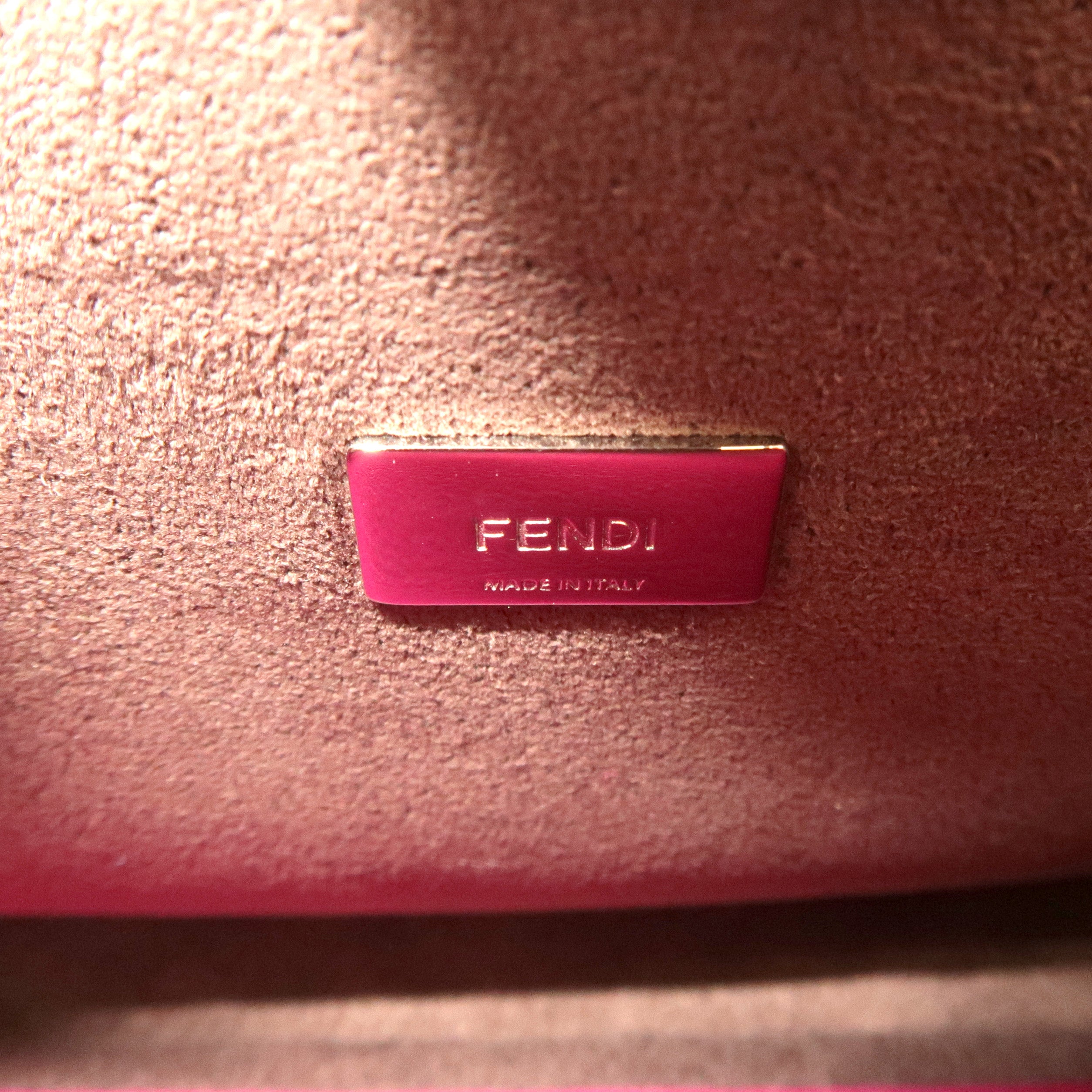 FENDI Leather Micro Peekaboo 2Way Bag Hand Bag Pink 8M0355