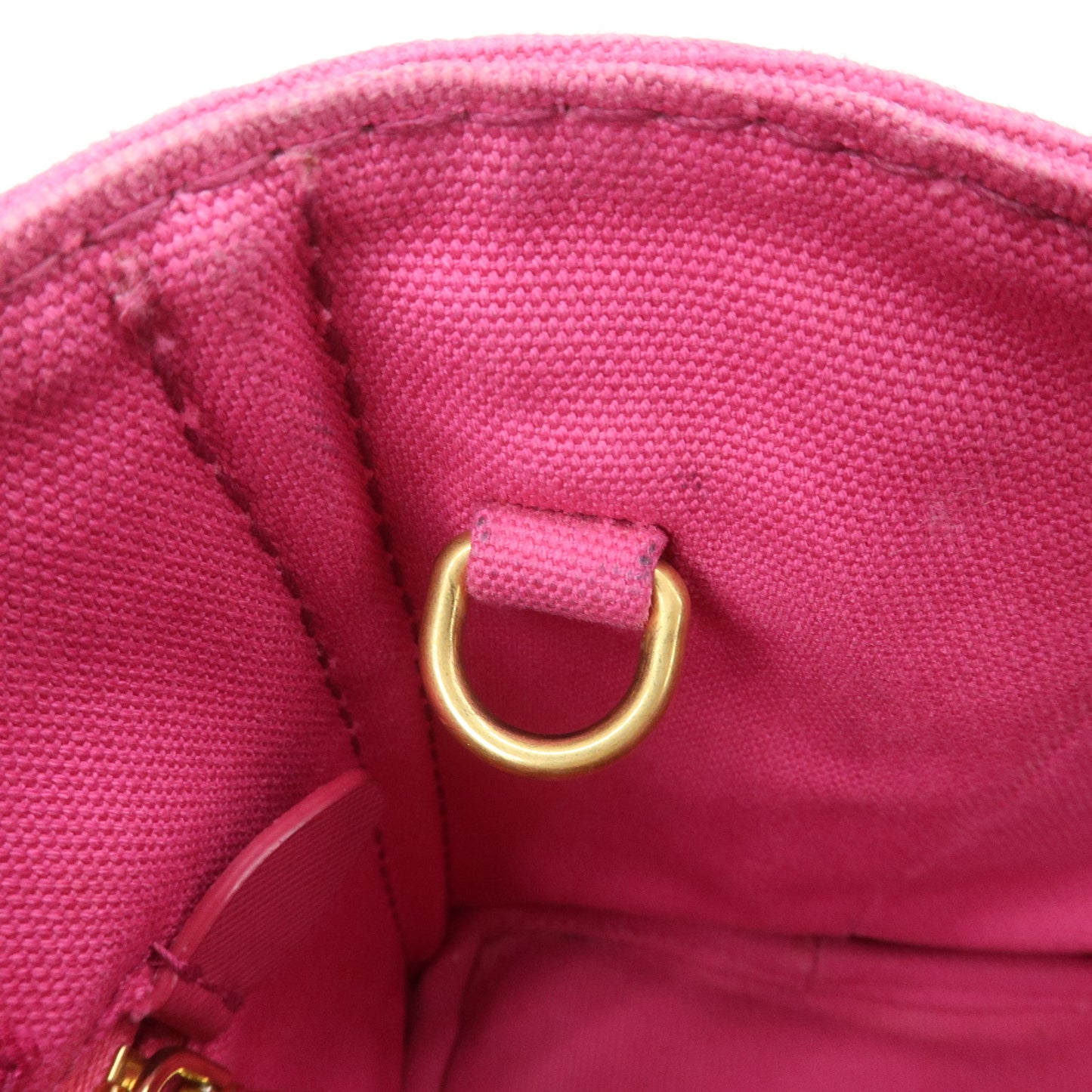 PRADA Logo Canapa Mini Canvas 2Way Shoulder Bag Pink B2439G