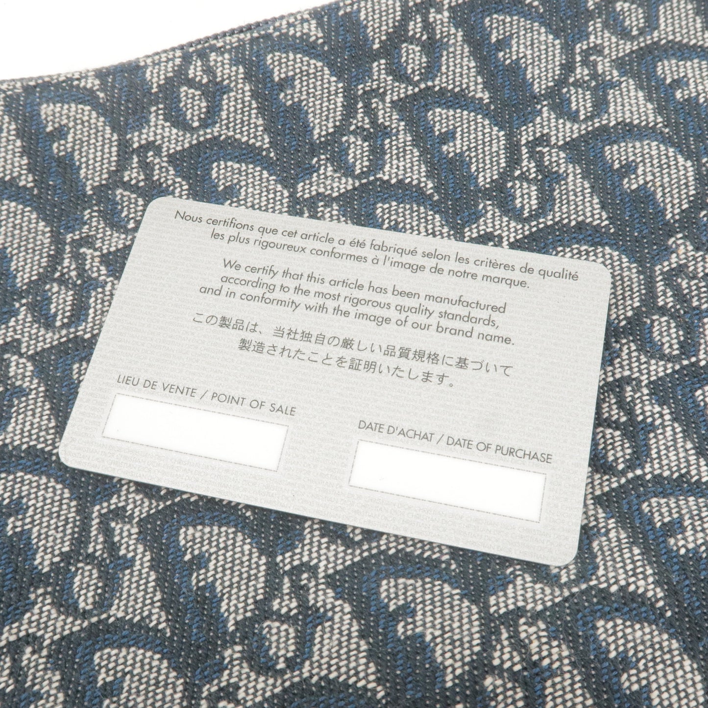 Christian Dior Trotter Canvas Leather Shoulder Bag Navy