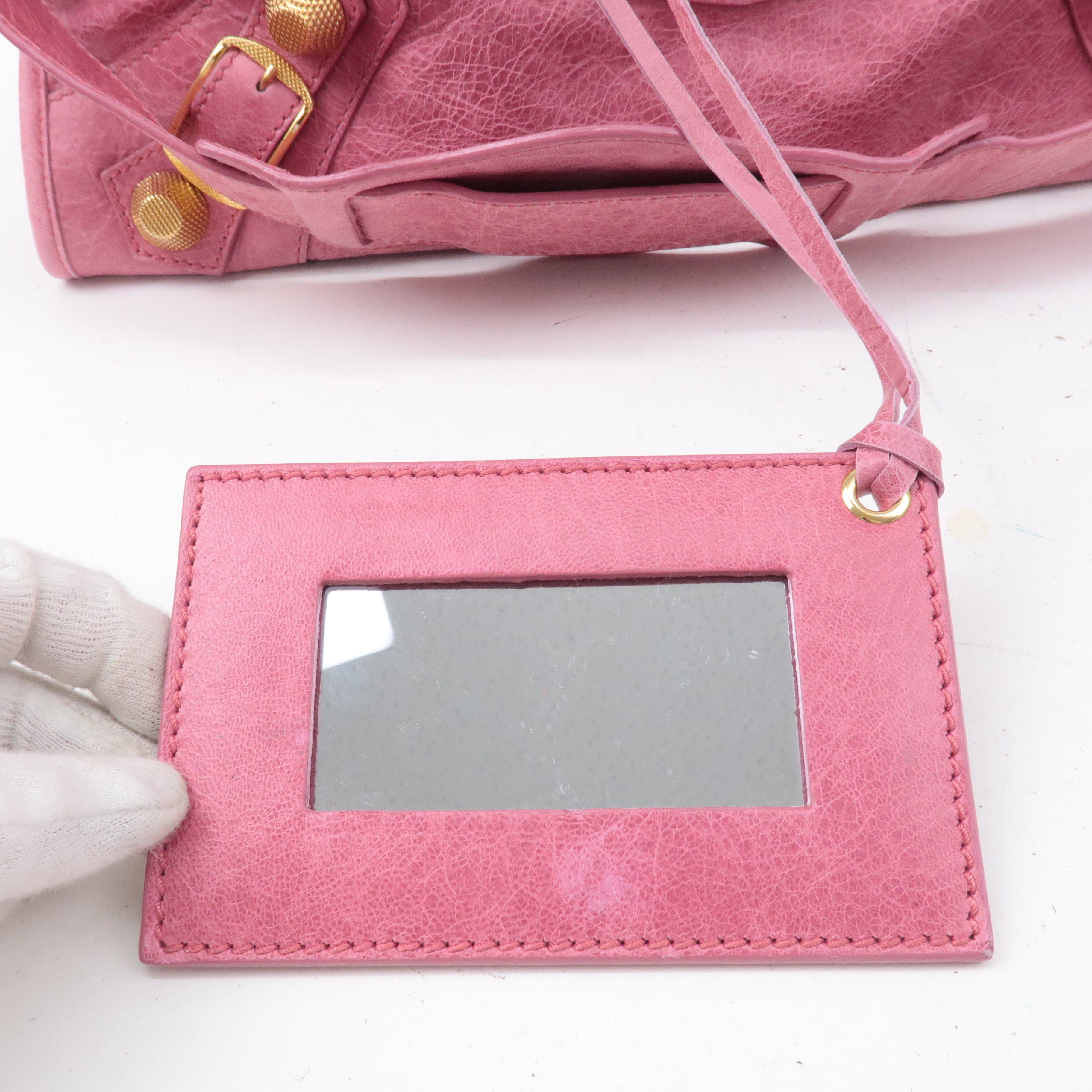 24AW new/BALENCIAGA ル・シティスモールトートバッグ Bag Pink Women's Le City Bag Small in Glossy Pink | Balenciaga US