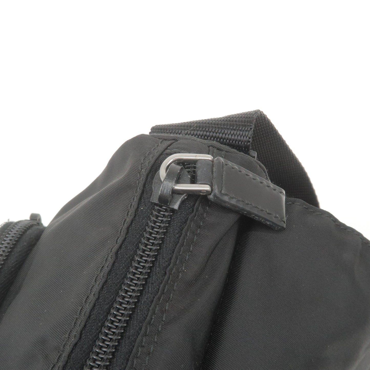 PRADA Logo Nylon Leather Shoulder Bag NERO Black BT0501