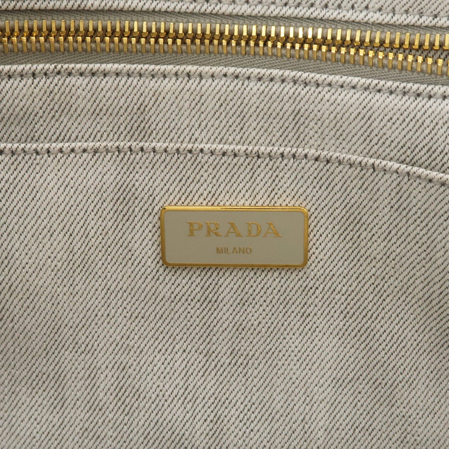 PRADA Canapa Mini Canvas 2Way Bag Hand Bag Light Gray 1BG439