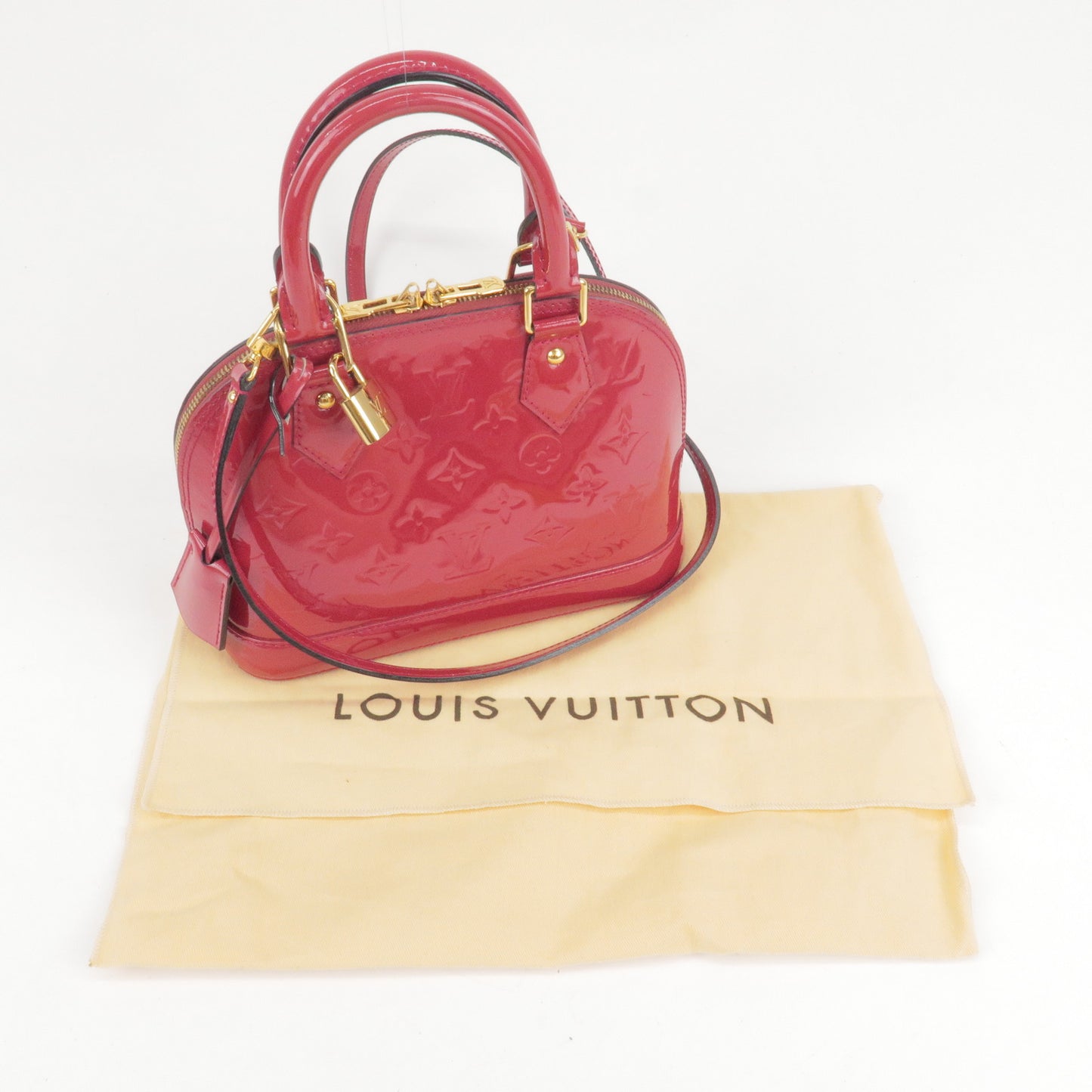 Louis Vuitton Monogram Vernis Alma BB 2Way Bag Rose Indien M91771