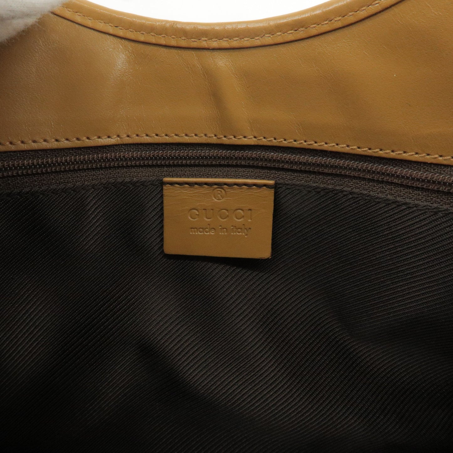 GUCCI Jackie GG Canvas Leather Shoulder Bag Beige 002.1067