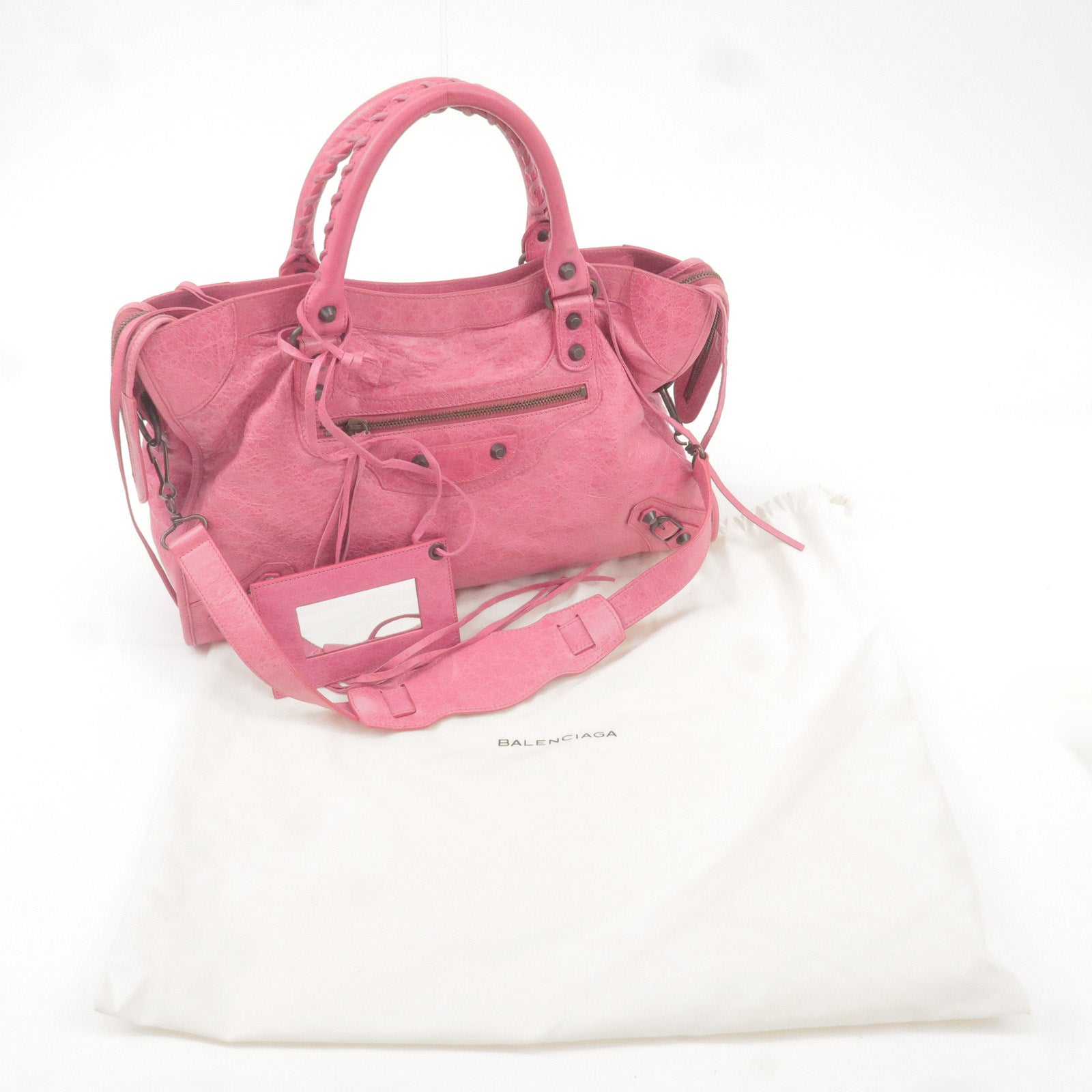 BALENCIAGA-The-City-Leather-2Way-Bag-Hand-Bag-Pink-115748 – dct