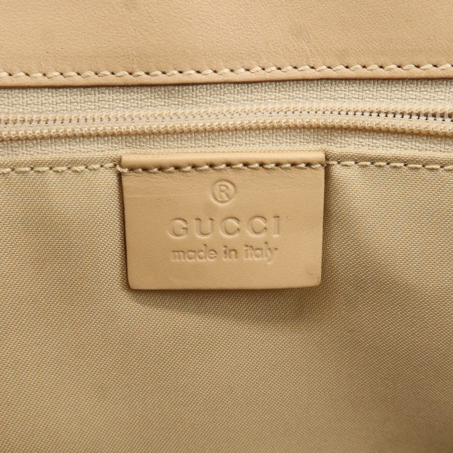 GUCCI Jackie GG Canvas Leather Hand Bag Beige Yellow 002.1068