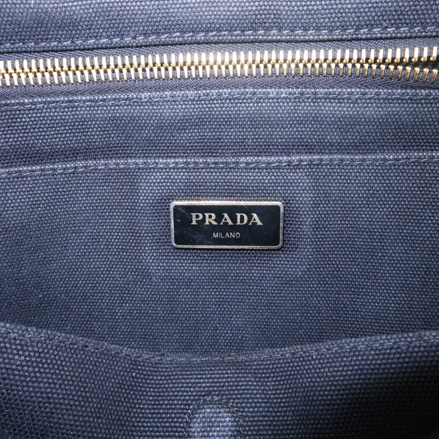PRADA Logo Canapa Mini Canvas 2Way Shoulder Bag Black 1BG439