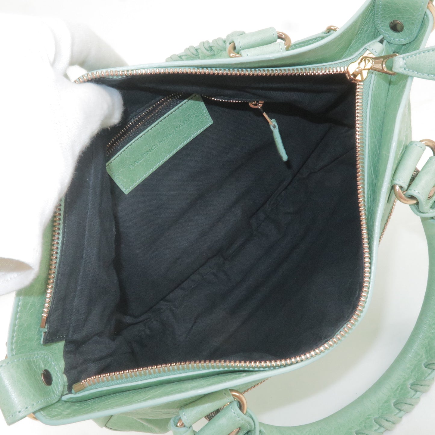 BALENCIAGA The Giant First Leather 2Way Bag Green 240577
