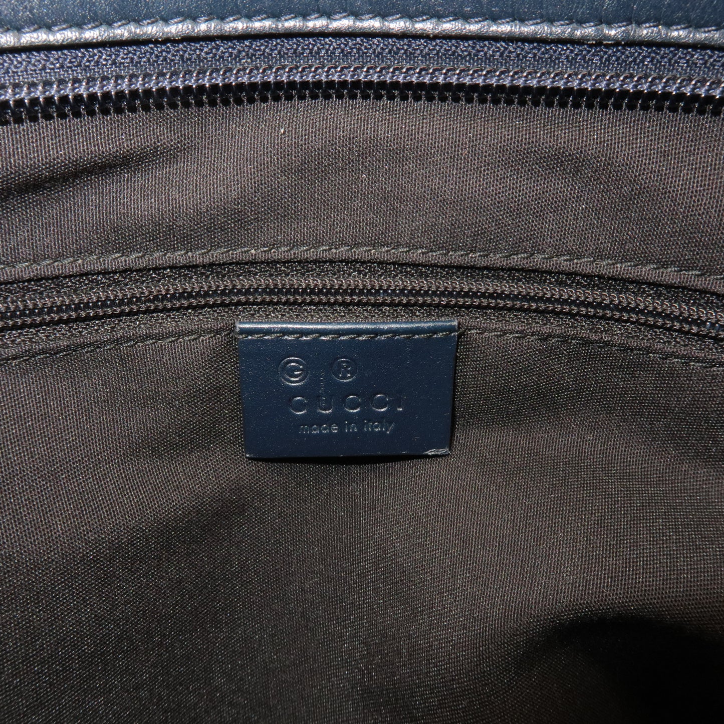GUCCI GG Supreme Leather Shoulder Bag Beige Navy 388924