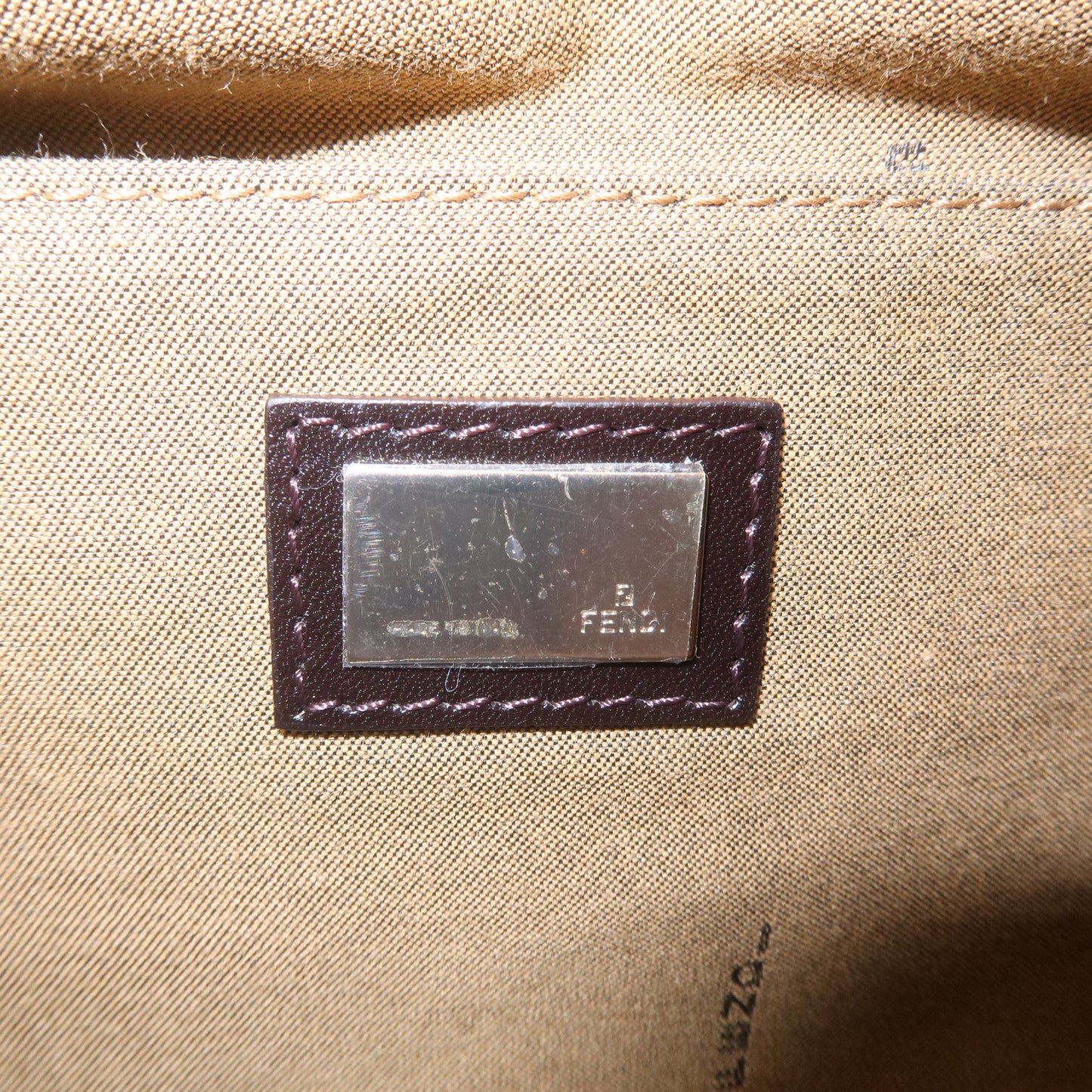 FENDI Zucca Canvas Leather Mini Boston Bag Black Brown 8BL104