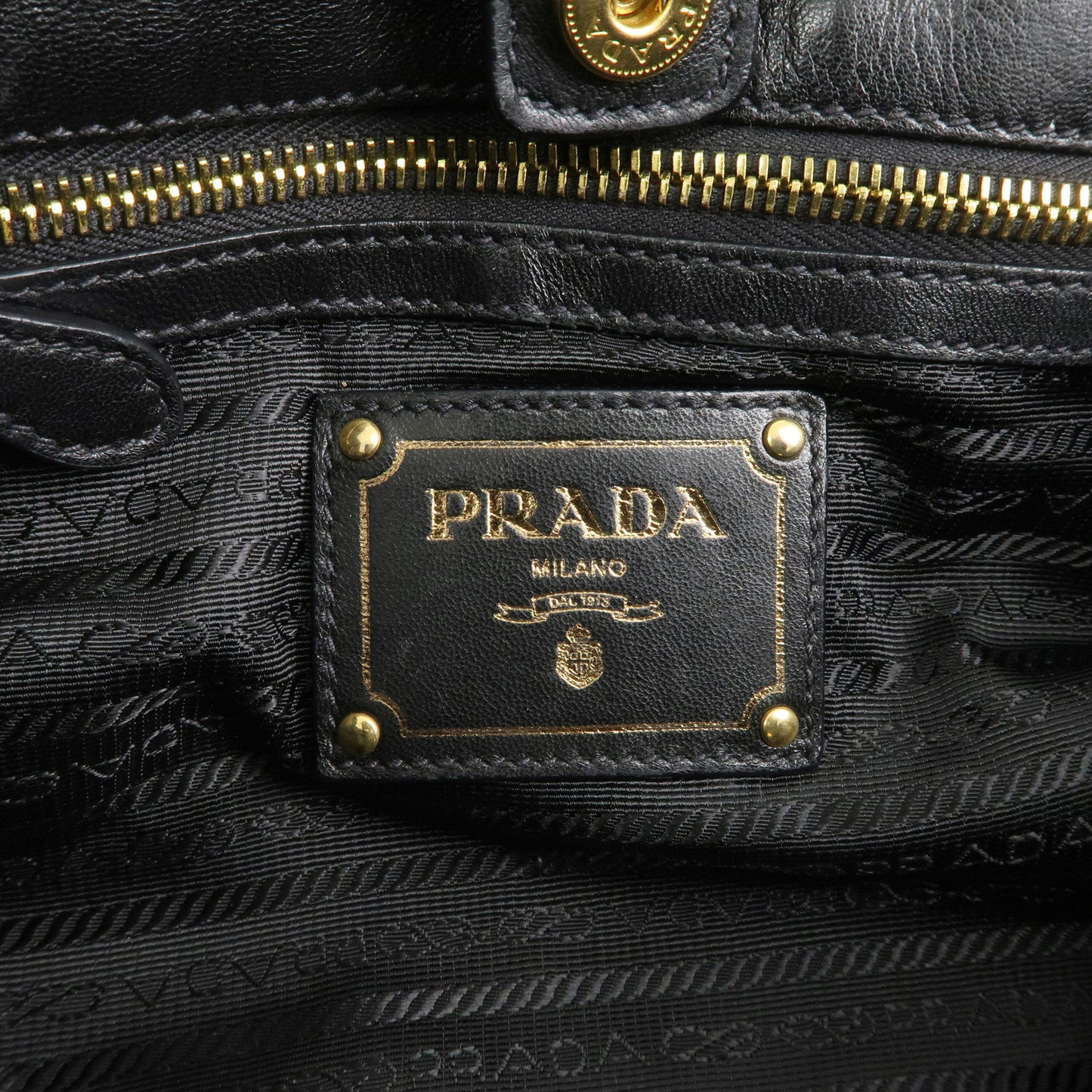 PRADA Logo Nylon Leather 2Way Shoulder Bag Black BR4259