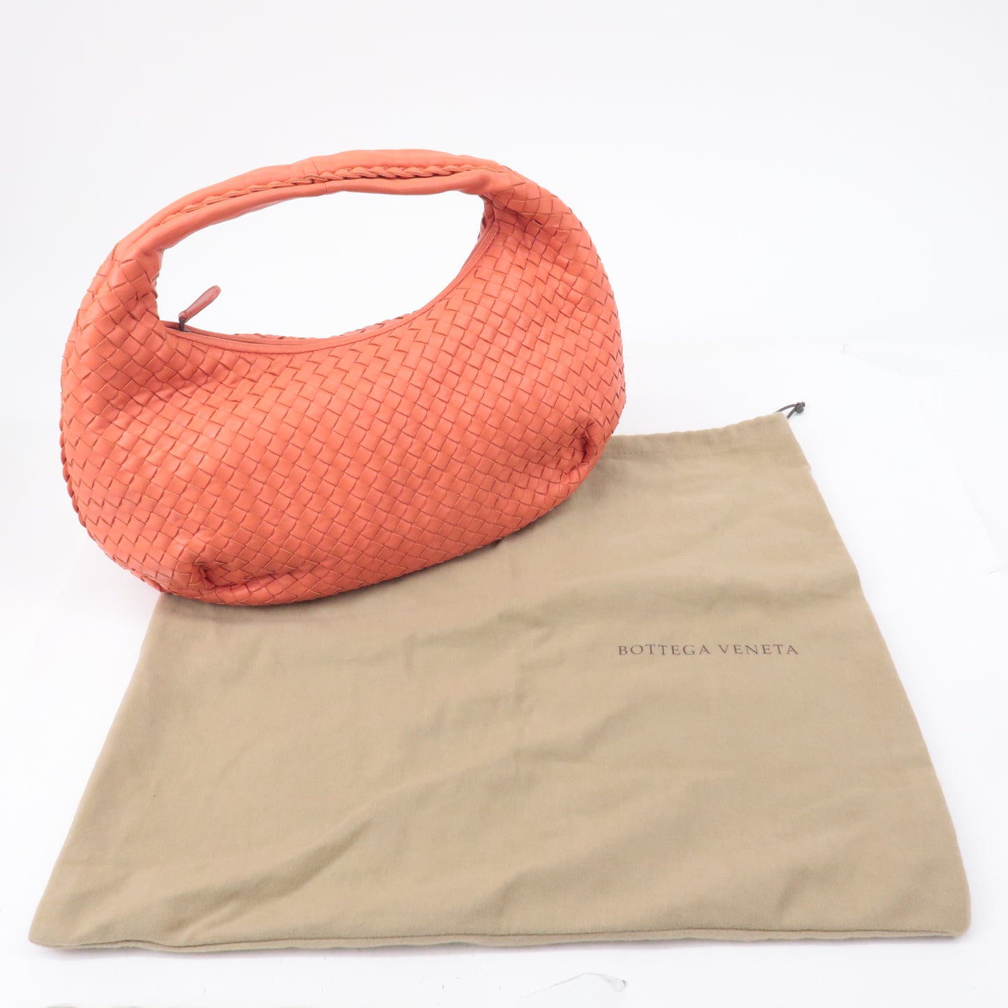 BOTTEGA VENETA Intrecciato Hobo Leather Shoulder Bag Pink 232499