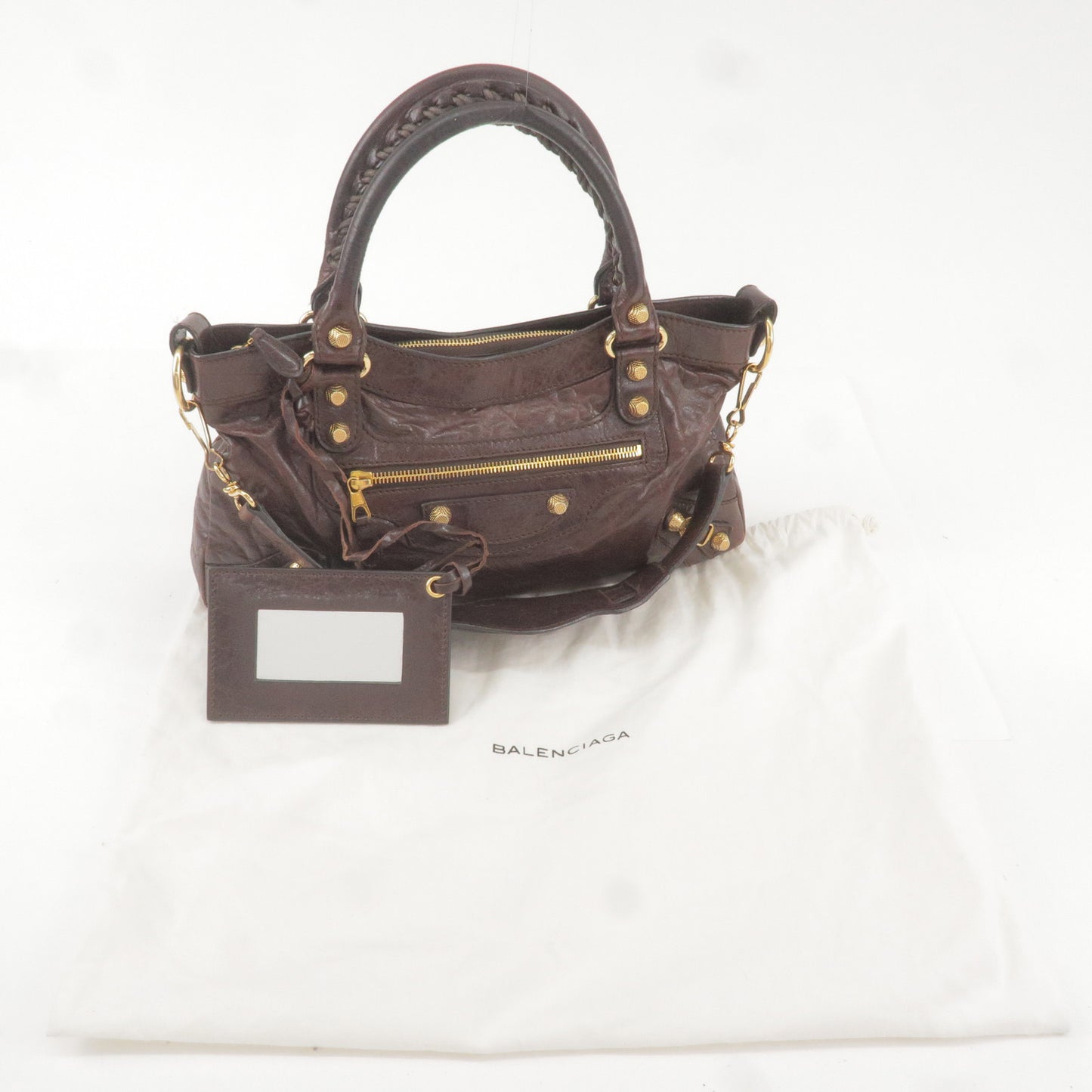 BALENCIAGA The Giant First Leather 2Way Bag Brown 285433