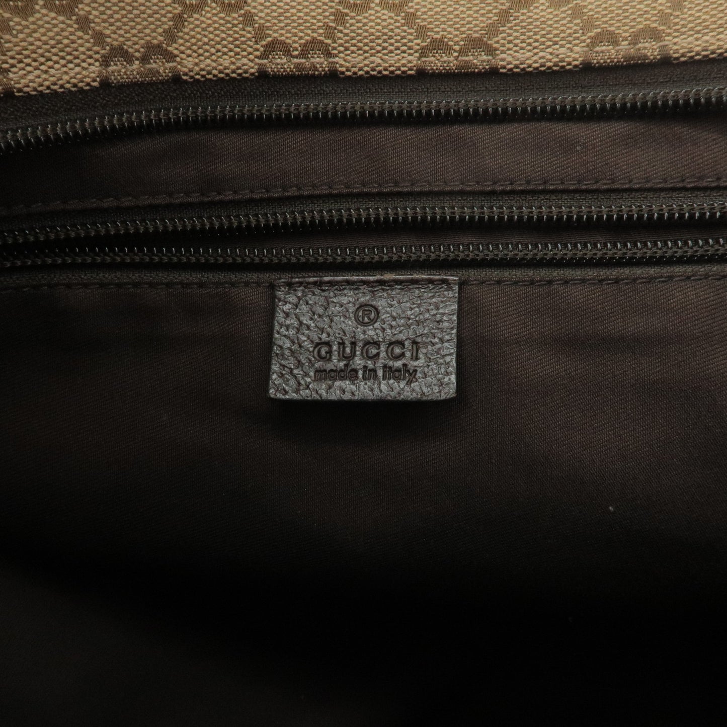GUCCI-Sherry-Line-GG-Canvas-Leather-Shoulder-Bag-Beige-189751