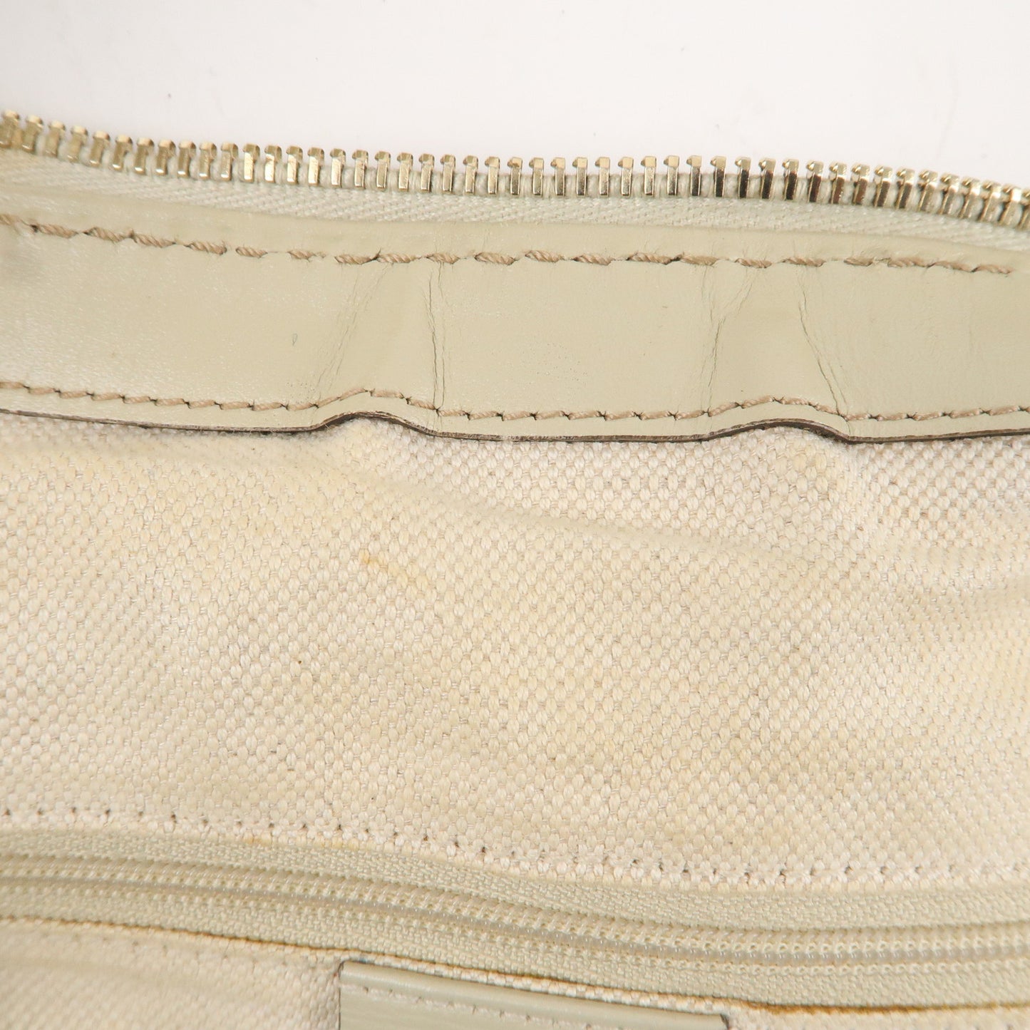 GUCCI Sukey GG Canvas Leather Shoulder Bag Beige Ivory 232955
