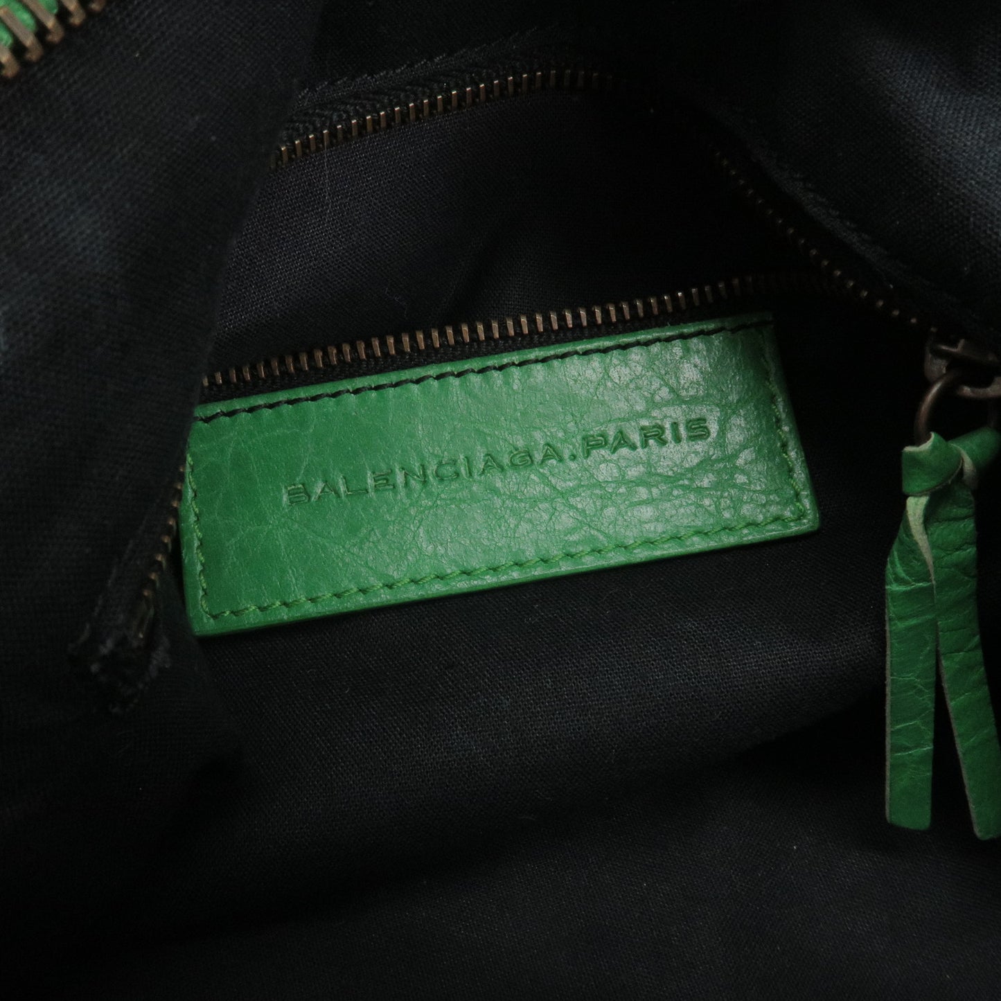 BALENCIAGA The Town Leather 2Way Hand Bag Green 240579