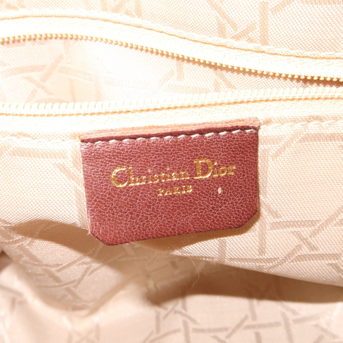 Christian Dior Cannage Suede Leather Hand Bag Brown