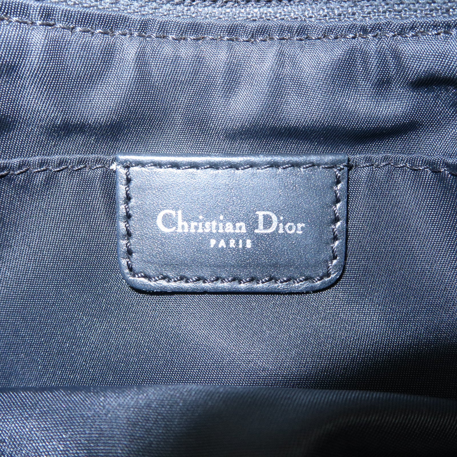 Christian Dior Trotter Canvas Leather Shoulder Bag Black