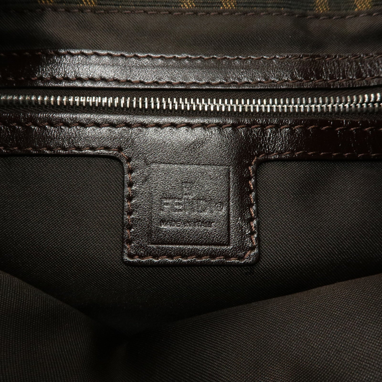 Leather - show fendi mamma baguette handbag in dark brown monogram 