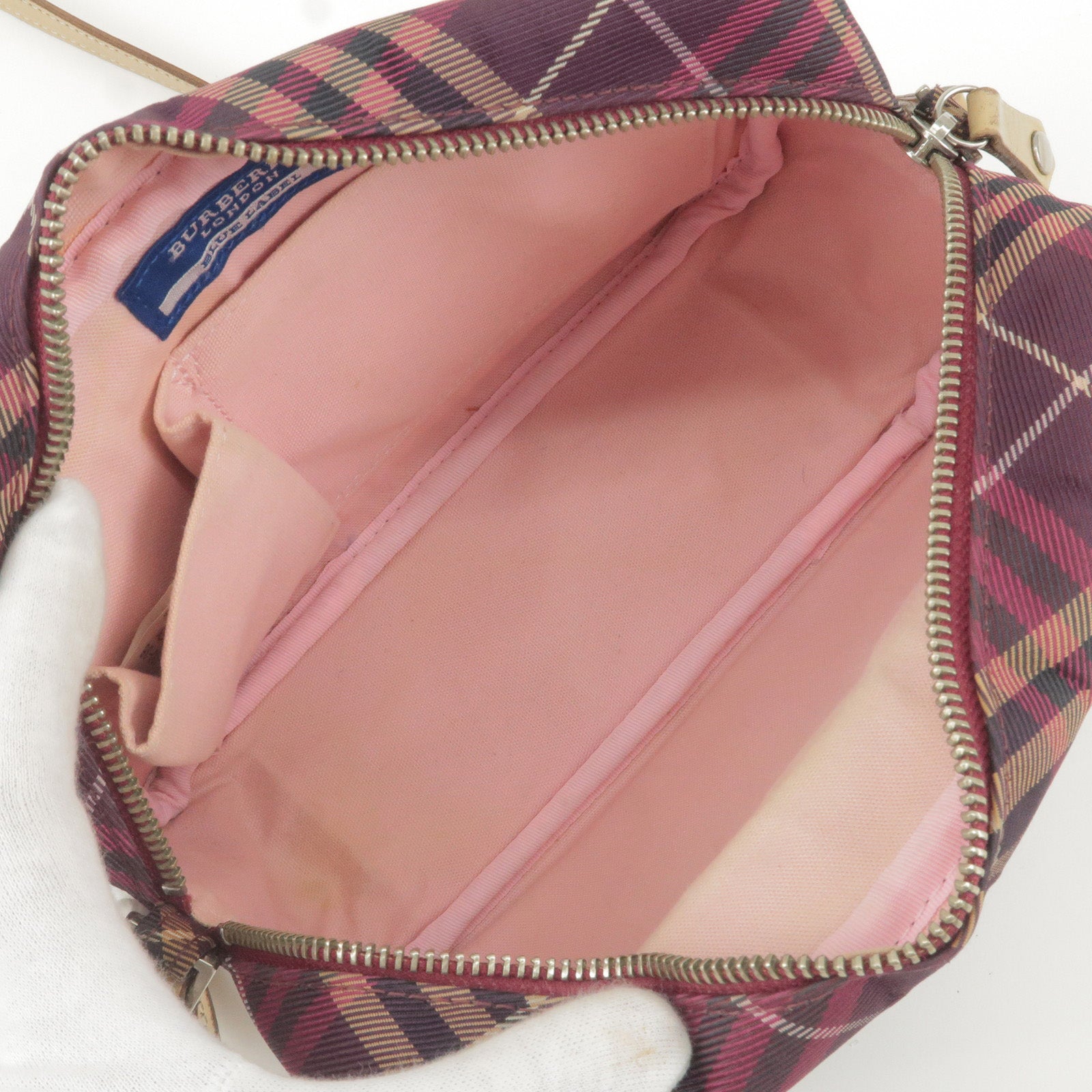 Burberry, Bags, Burberry London Blue Label Pink Plaid Handbag